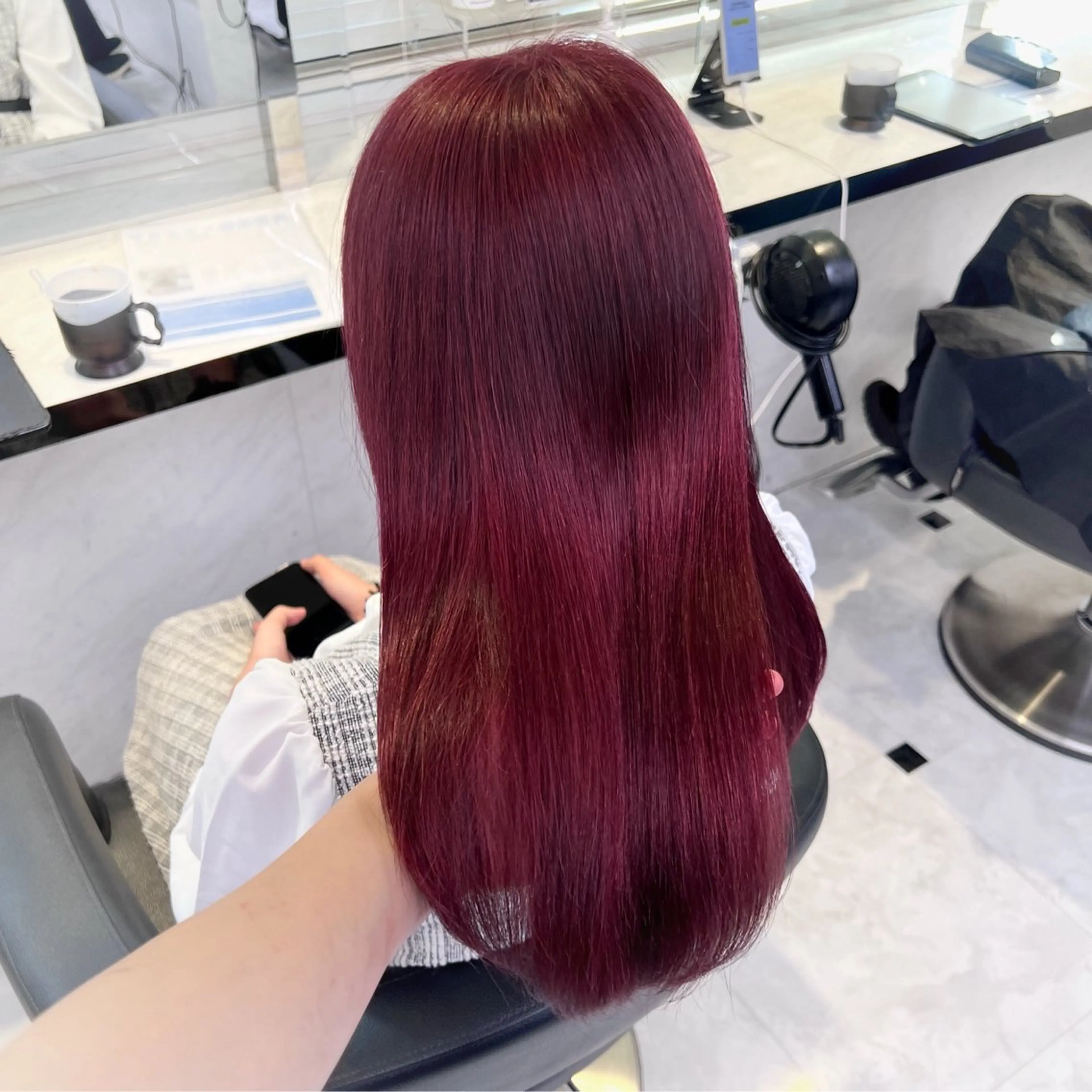 ミディアム カラー ヘアアレンジ レッドカラー 💕上野美容師☁ ブリーチ💖サワのヘアスタイル