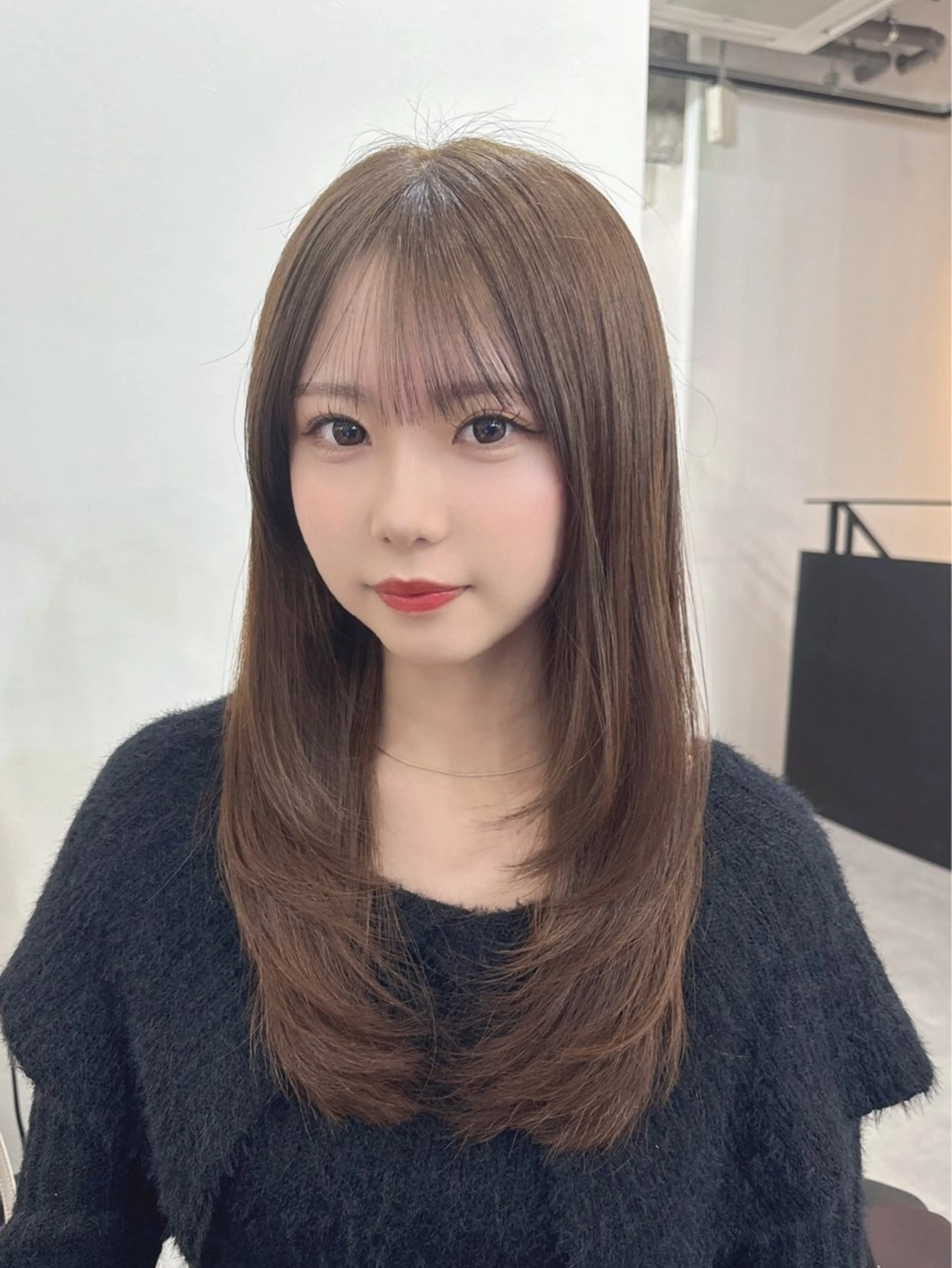 セミロング のり🐼顔まわり/ 韓国/レイヤーカットのヘアスタイル