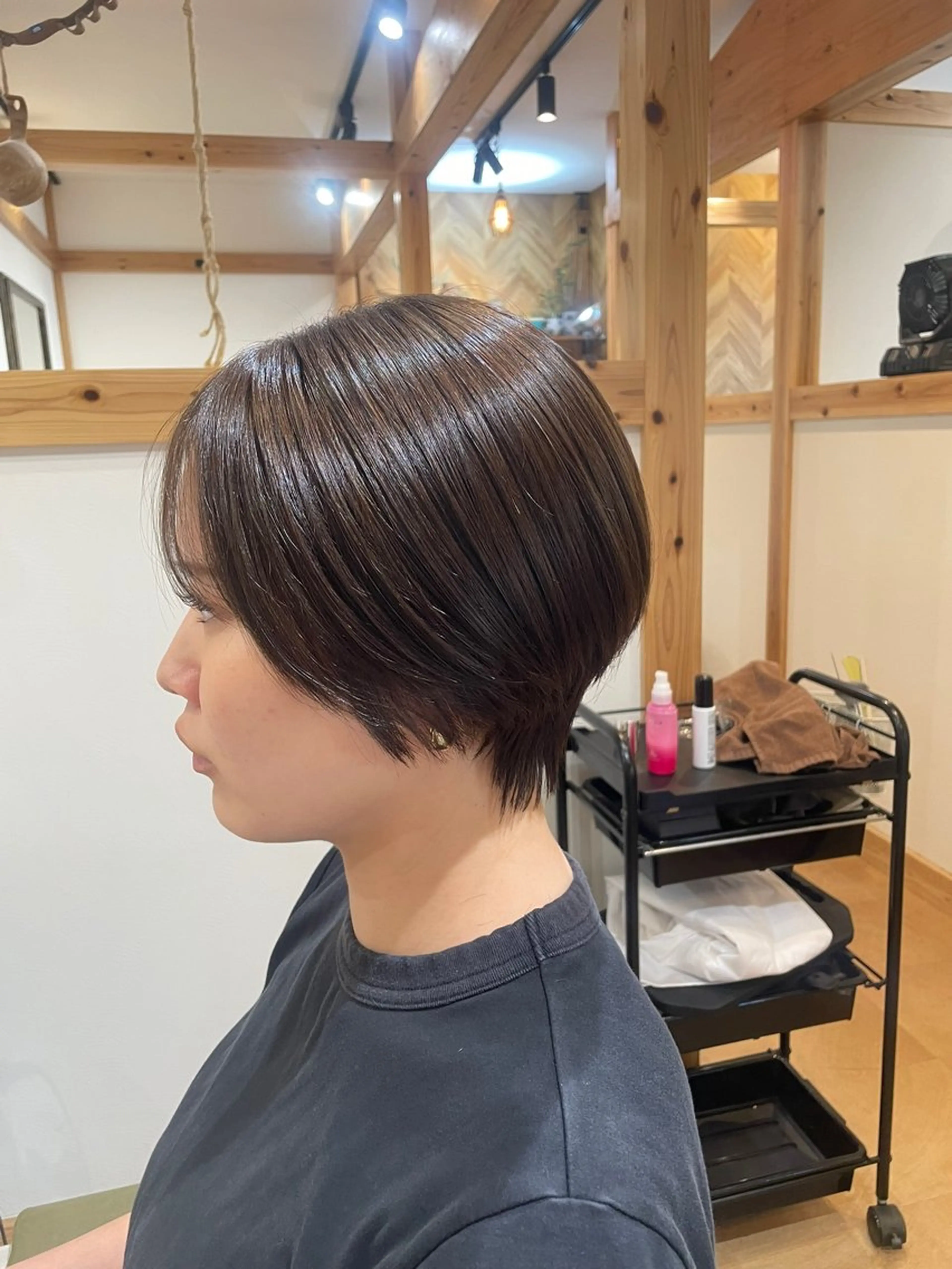 ショート カット ヘアカラー トリートメント 山口里莉 /パーマモデル募集のヘアスタイル