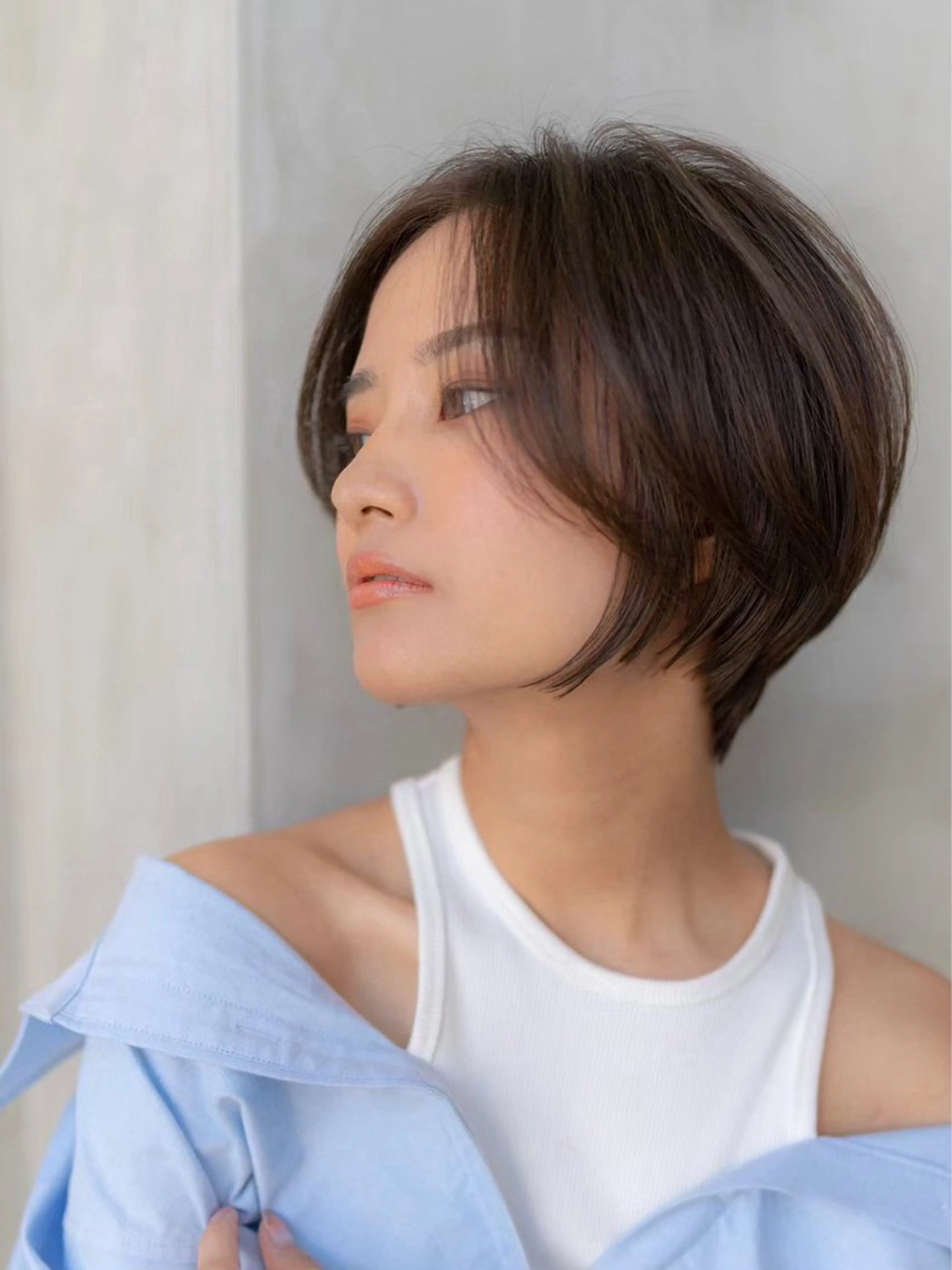 ショート カラー ショートボブ 丸みショート イルミナカラー ボブ 髪質改善 カット ヘアカラー トリートメント 田中航平/渋谷ボブ/ レイヤーボブのヘアスタイル