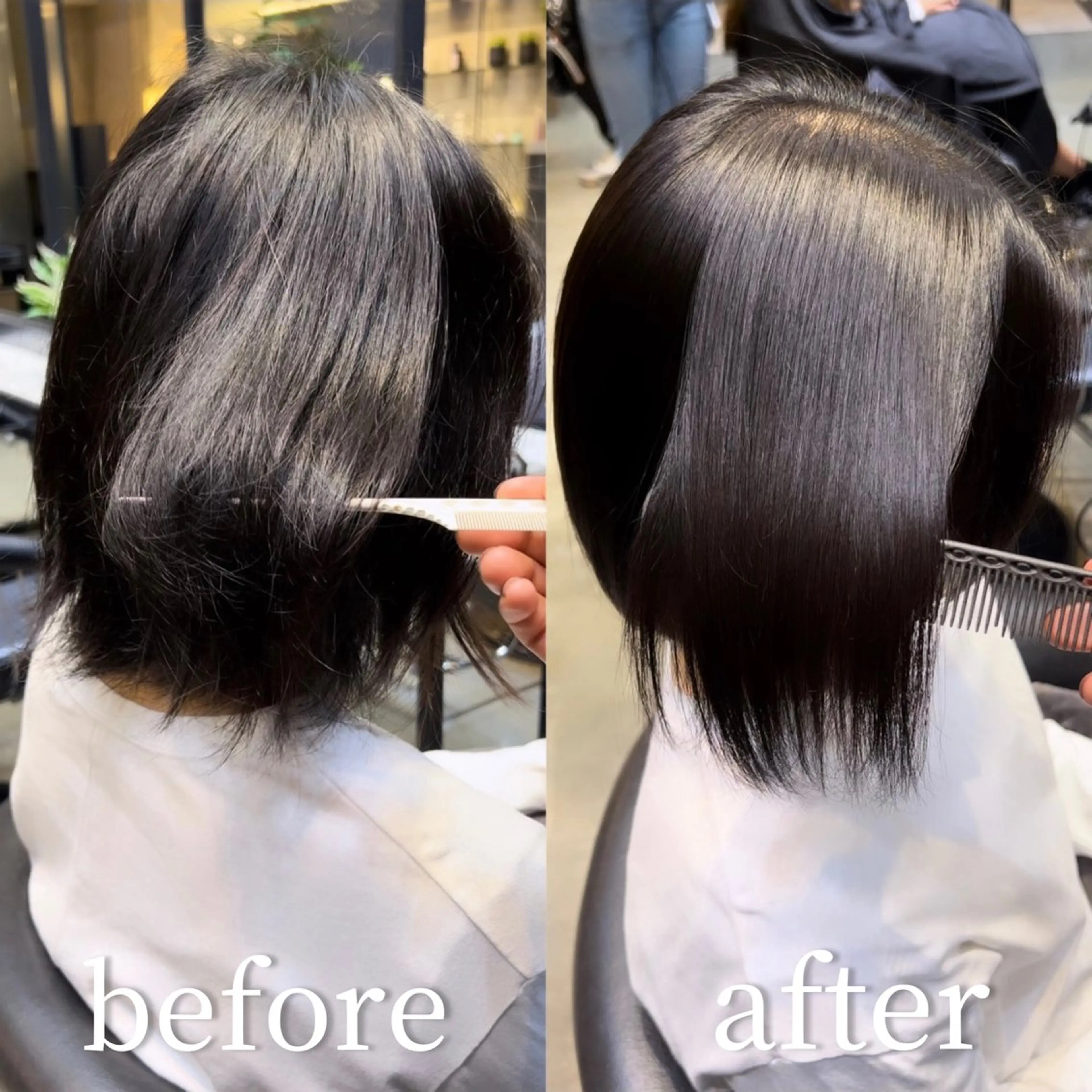 ショート 似合わせレイヤー・ボ ブ タナカ レイヤのヘアスタイル