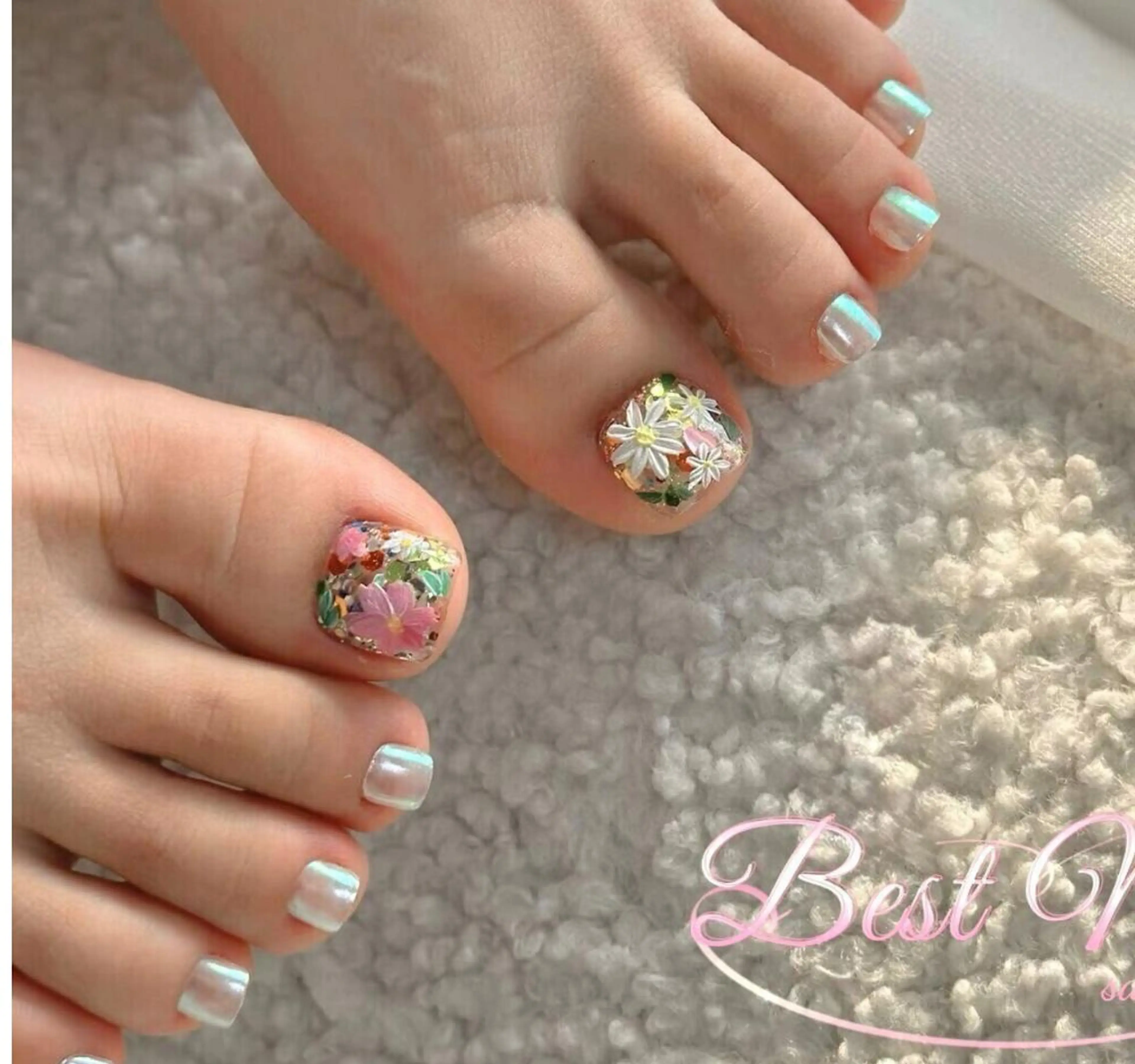 ネイル アートネイル オーロラネイル クリアネイル フレンチネイル ジェルネイル 🎀Best Nail🎀のネイルデザイン