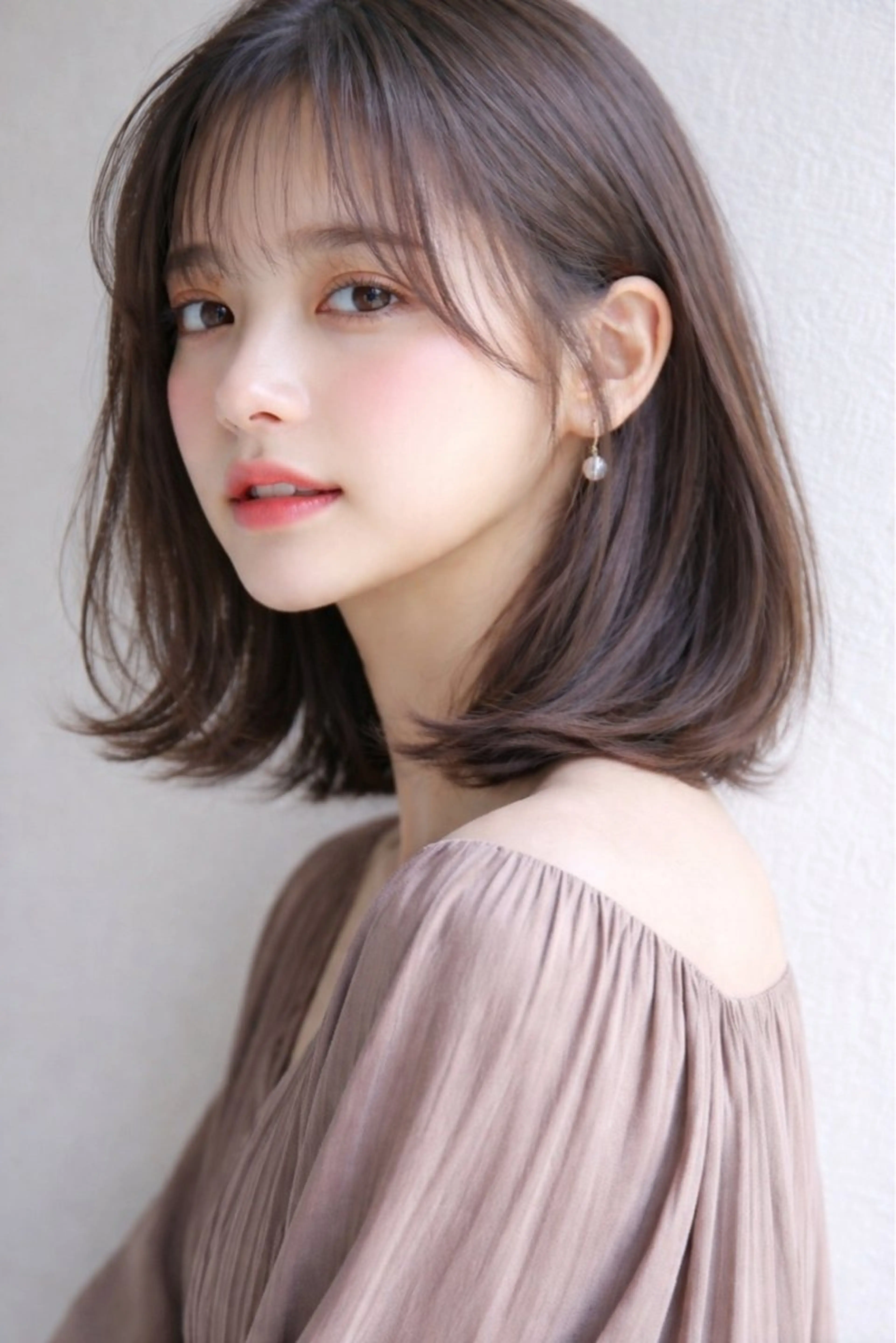 ミディアム カラー アディクシーカラー ベージュカラー ブリーチ 透明感カラー ブリーチなしカラー カット ヘアカラー トリートメント 田村和範/似合わせ カラー/髪質改善のヘアスタイル