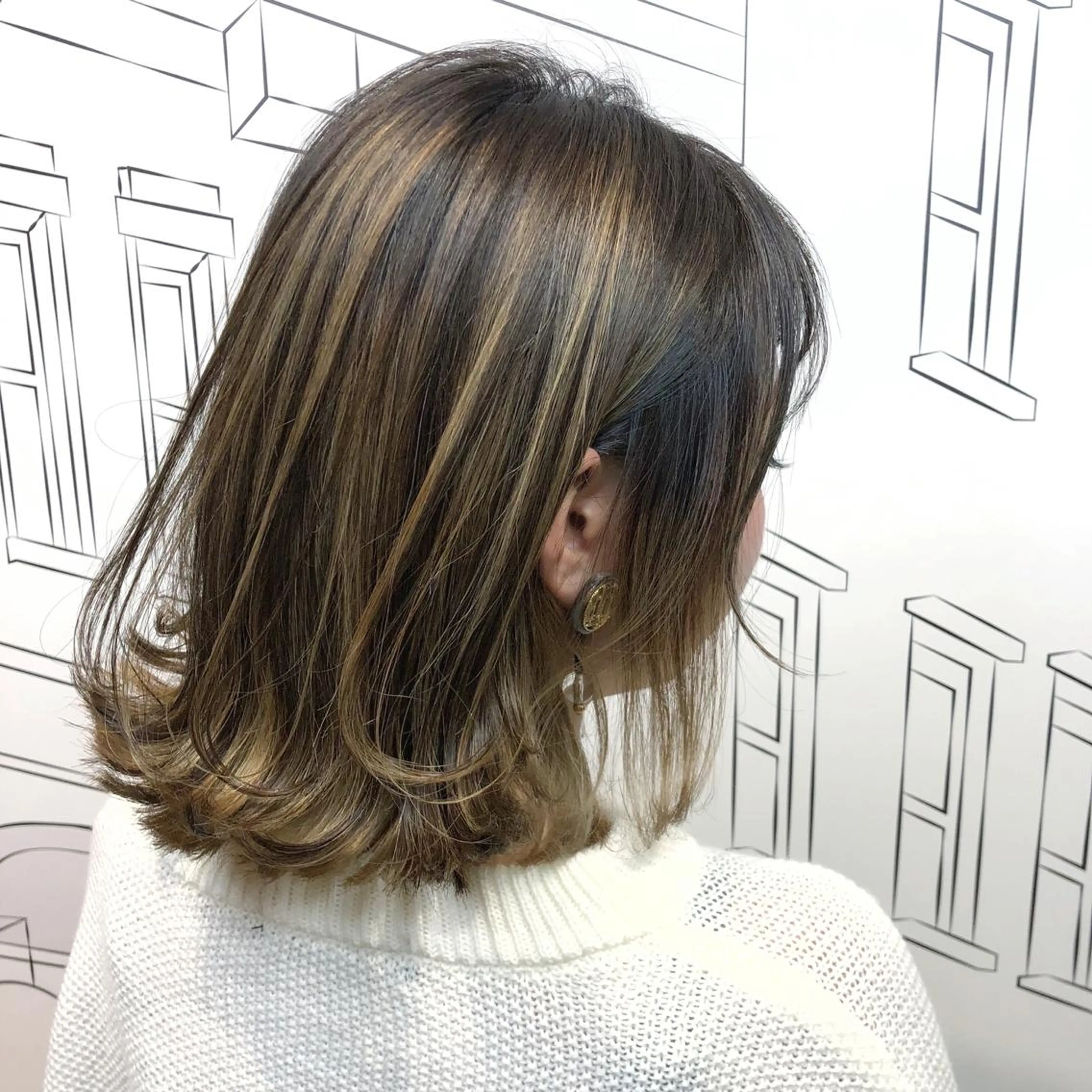 ミディアム カラー バレイヤージュ ブリーチ ブロンド レイヤーカット レイヤー⭐️カラー ⭐️平川雅史のヘアスタイル