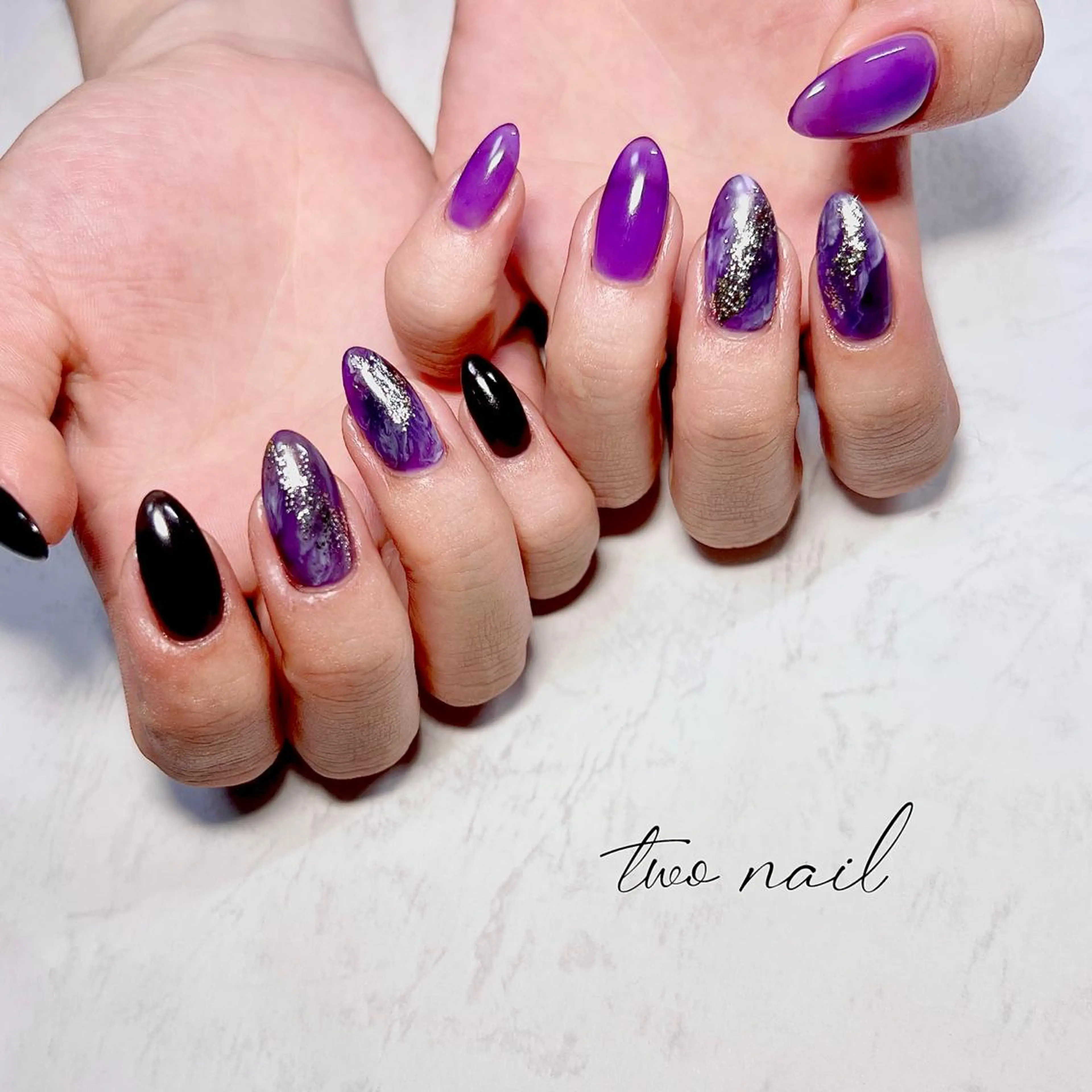 ネイル アートネイル フットネイル ハート ニュアンスネイル ホワイト two nailのネイルデザイン