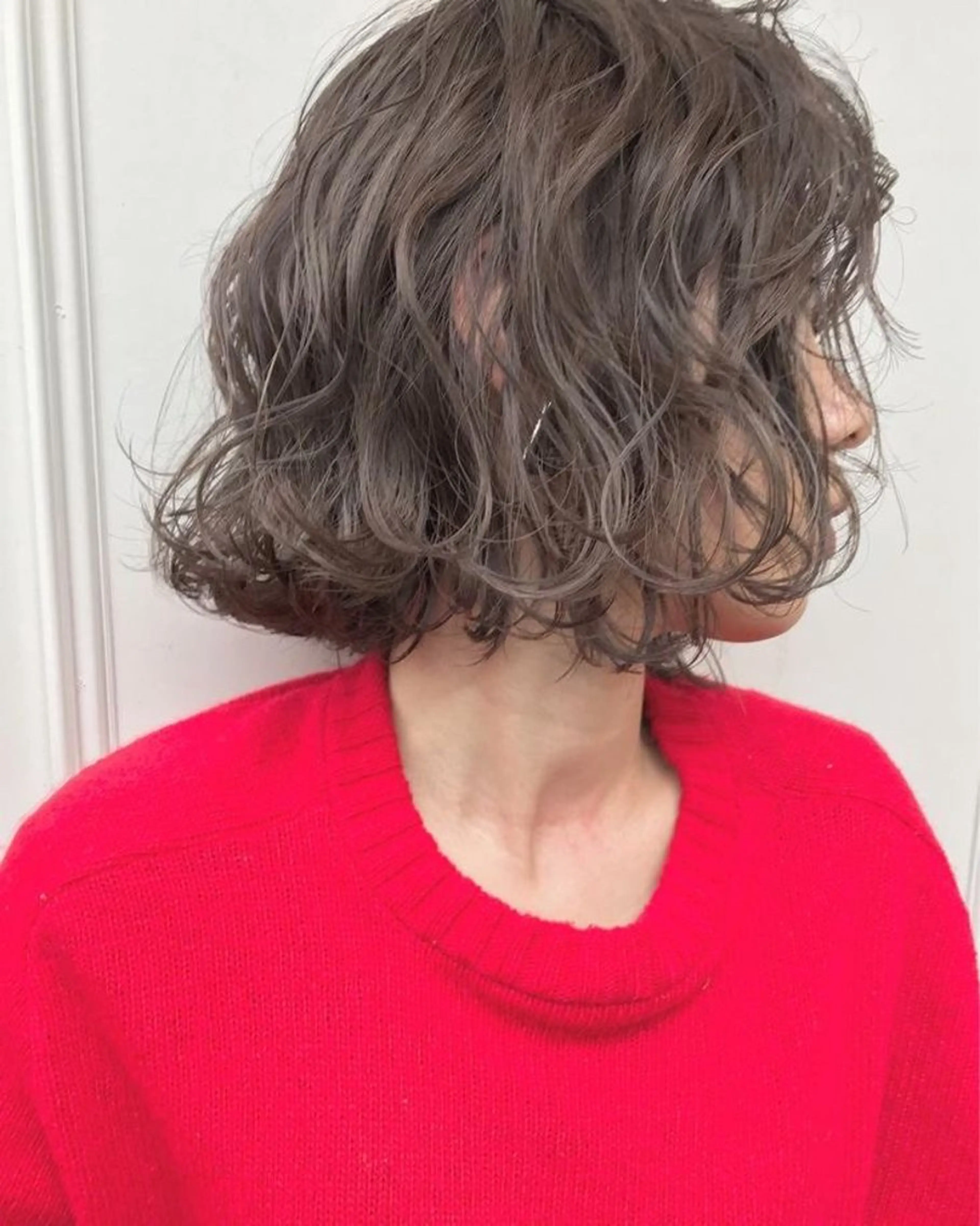 ミディアム パーマ ミディアムパーマ 臺 佳連のヘアスタイル