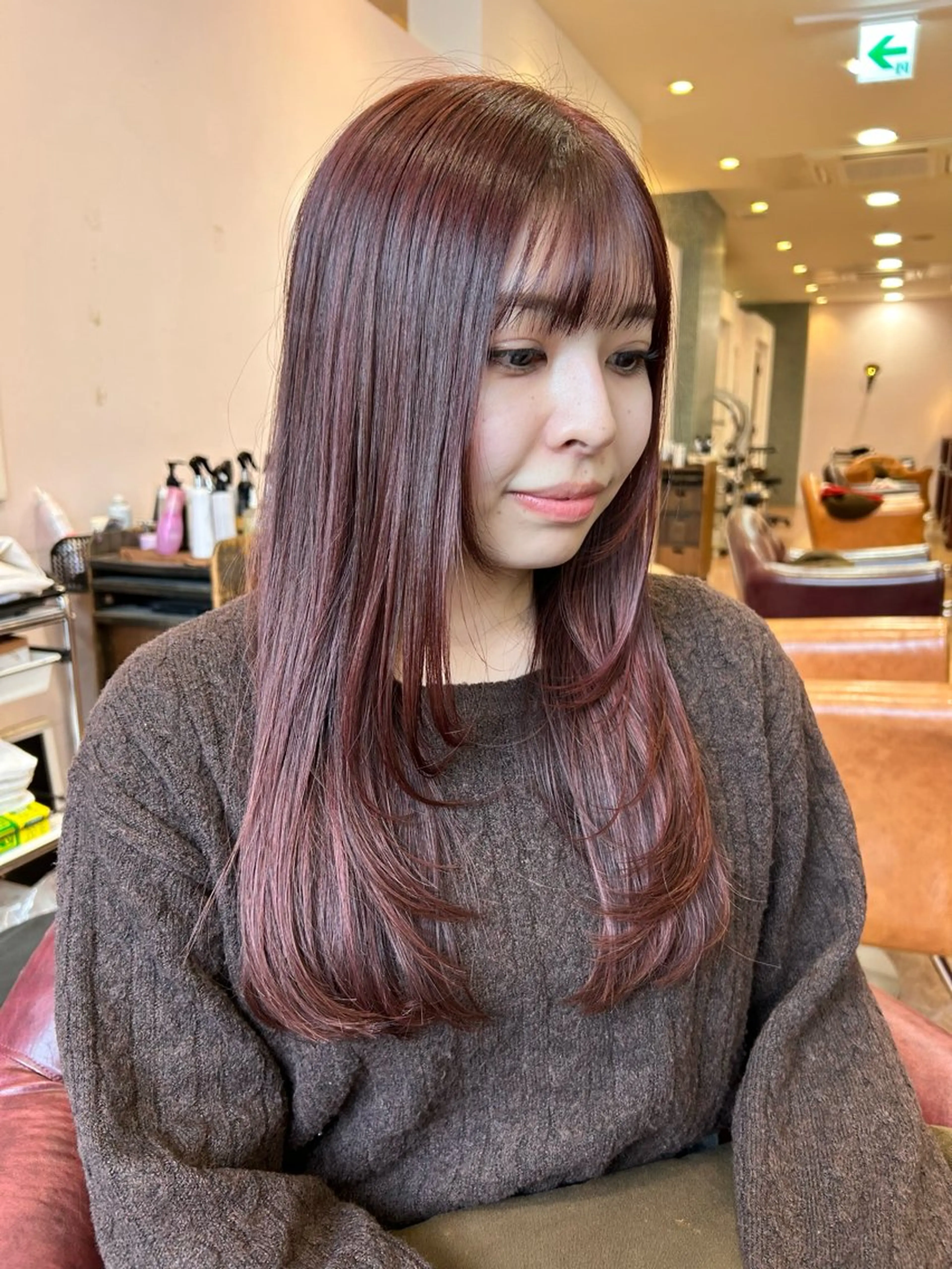 ロング カラー ブリーチ ブラウンカラー ブリーチなしカラー ピンクカラー ピンクブラウン カット ヘアカラー 🌸HONOKA🌸 【グレージュ】のヘアスタイル