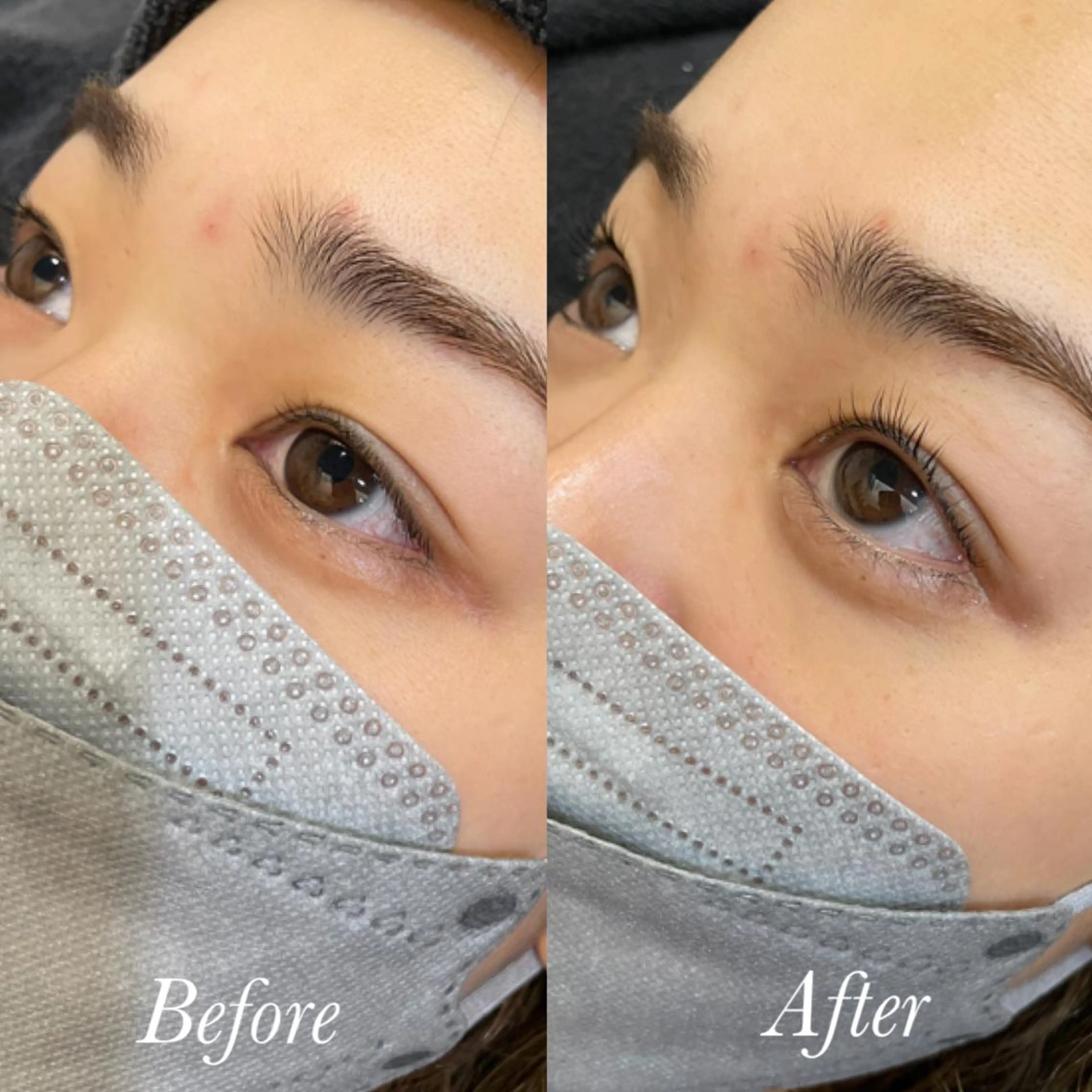 マツエク・マツパ パリジェンヌラッシュリフト aya/小顔レイヤー /柔らかカラーのヘアスタイル