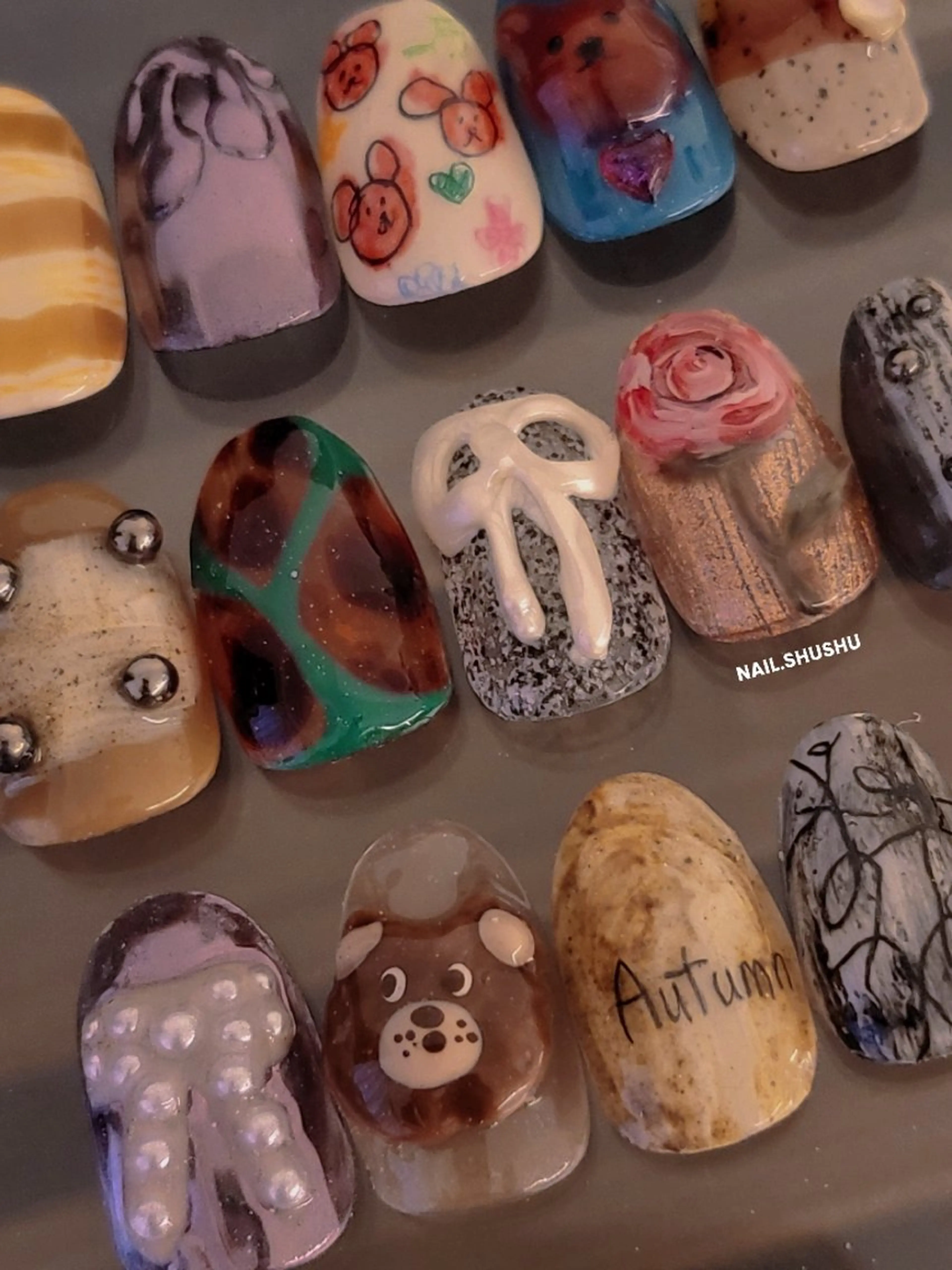 ネイル ハンドネイル 3dパーツ/流行り 👧shushu❤️のネイルデザイン