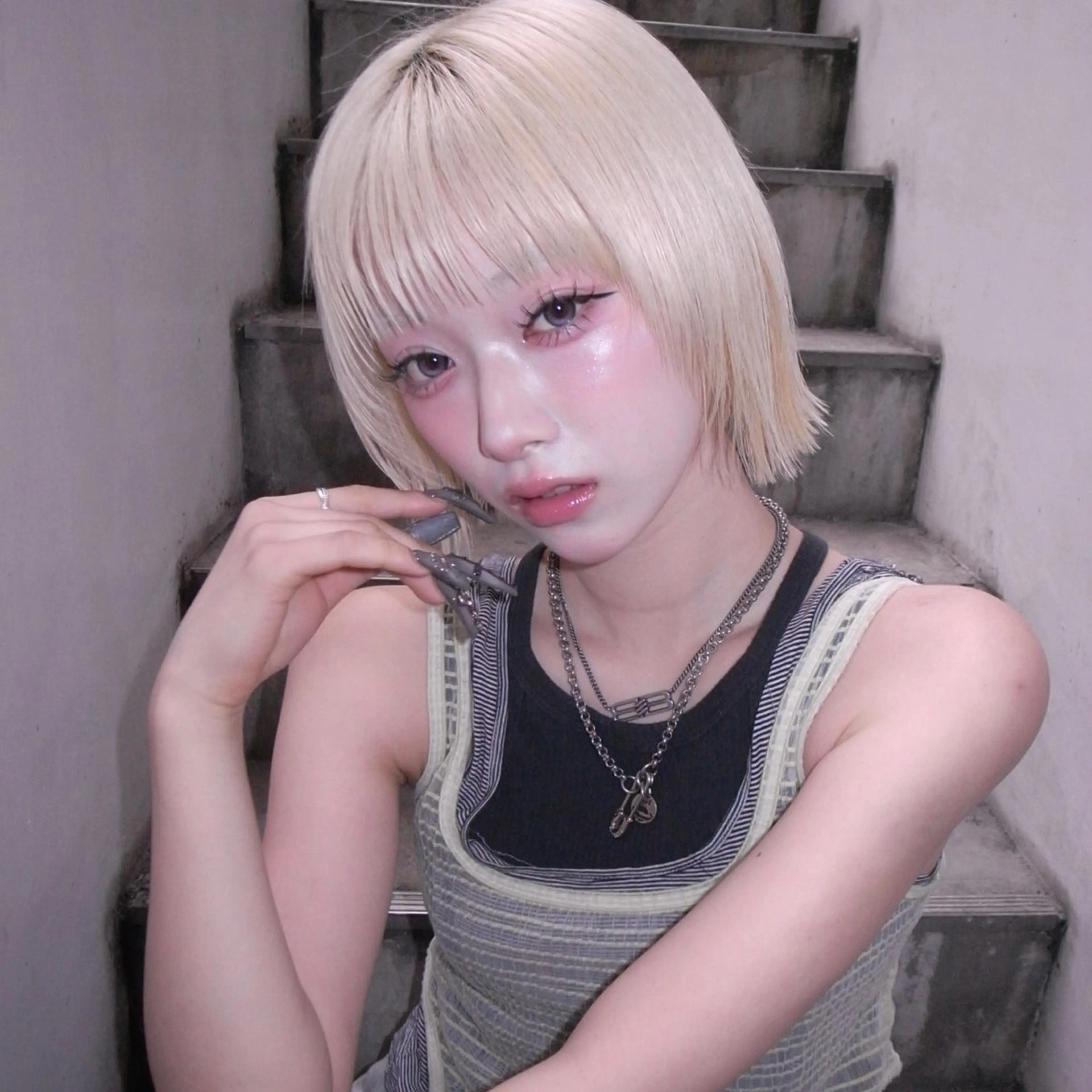 ショート カラー ハイトーンカラー ボブ カット ヘアカラー トリートメント ブリーチ/韓国 💫ひなた💫のヘアスタイル