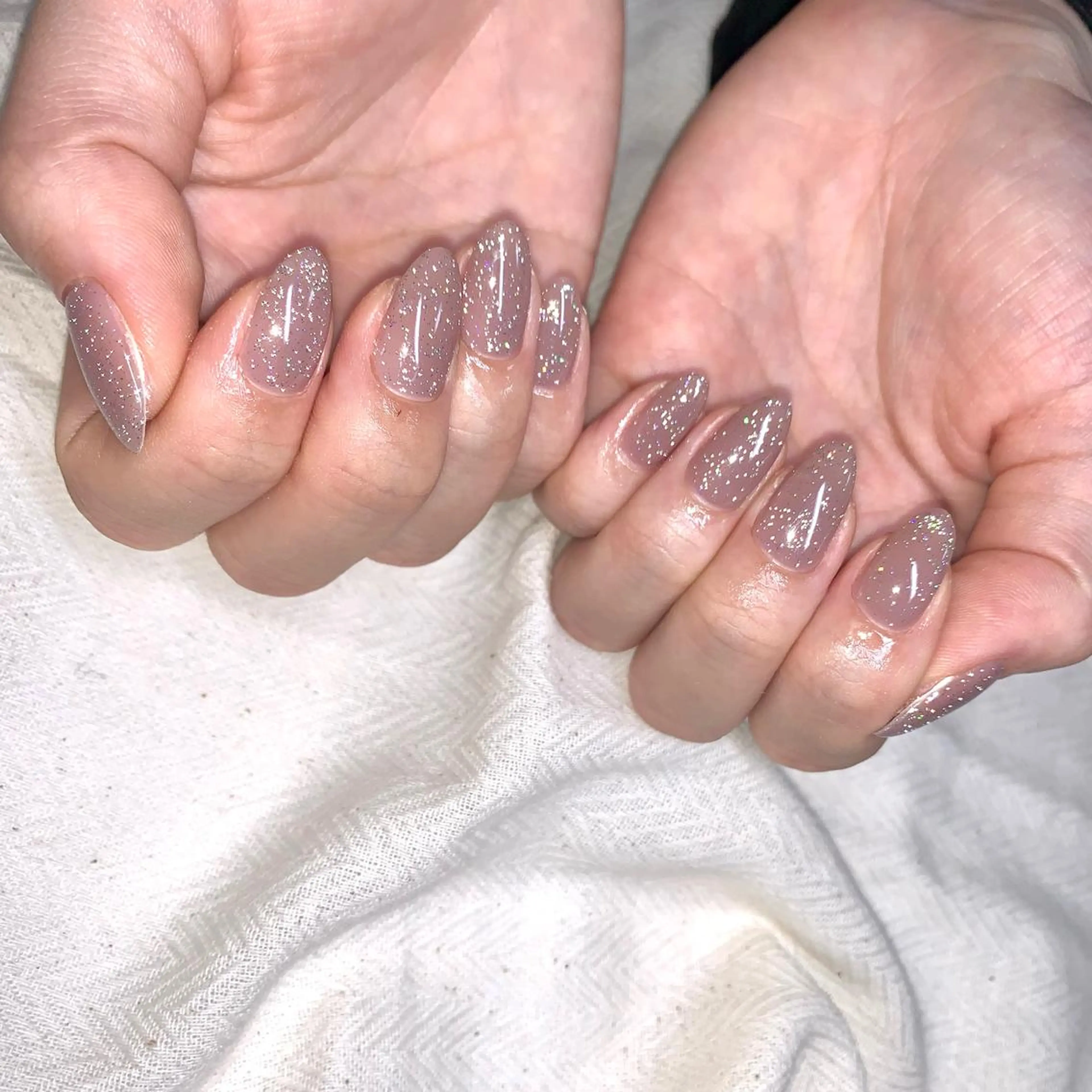 ネイル フラッシュネイル ラメ(グリッター) ワンカラーネイル ハンドネイル nailsalon ＊hwa-hwa＊のネイルデザイン