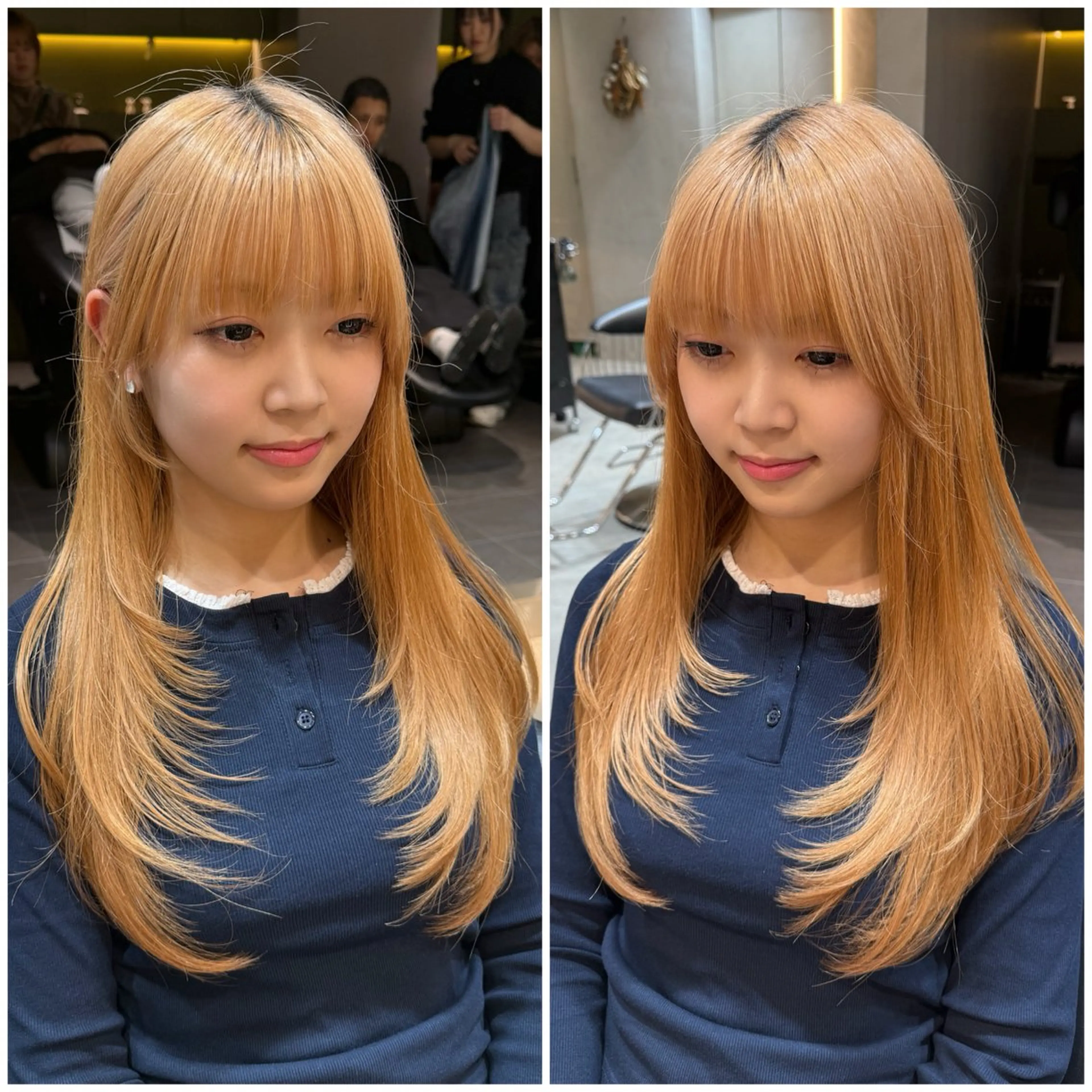 ロング りな💗垢抜け前髪/ レイヤー💗縮毛矯正のヘアスタイル