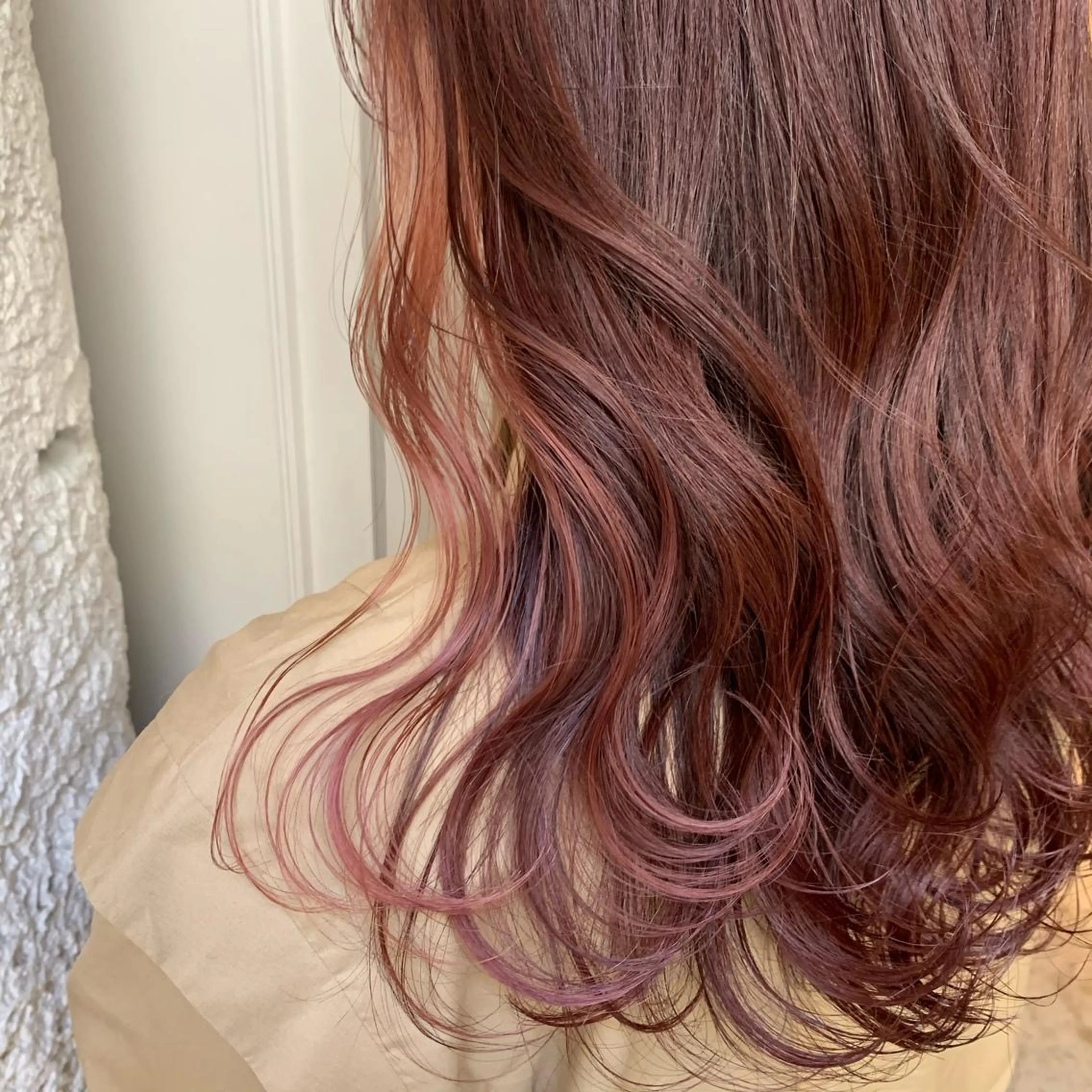 セミロング カラー ブラウンカラー ピンクカラー ピンクブラウン 悩み解決/艶髪/ LISAのヘアスタイル