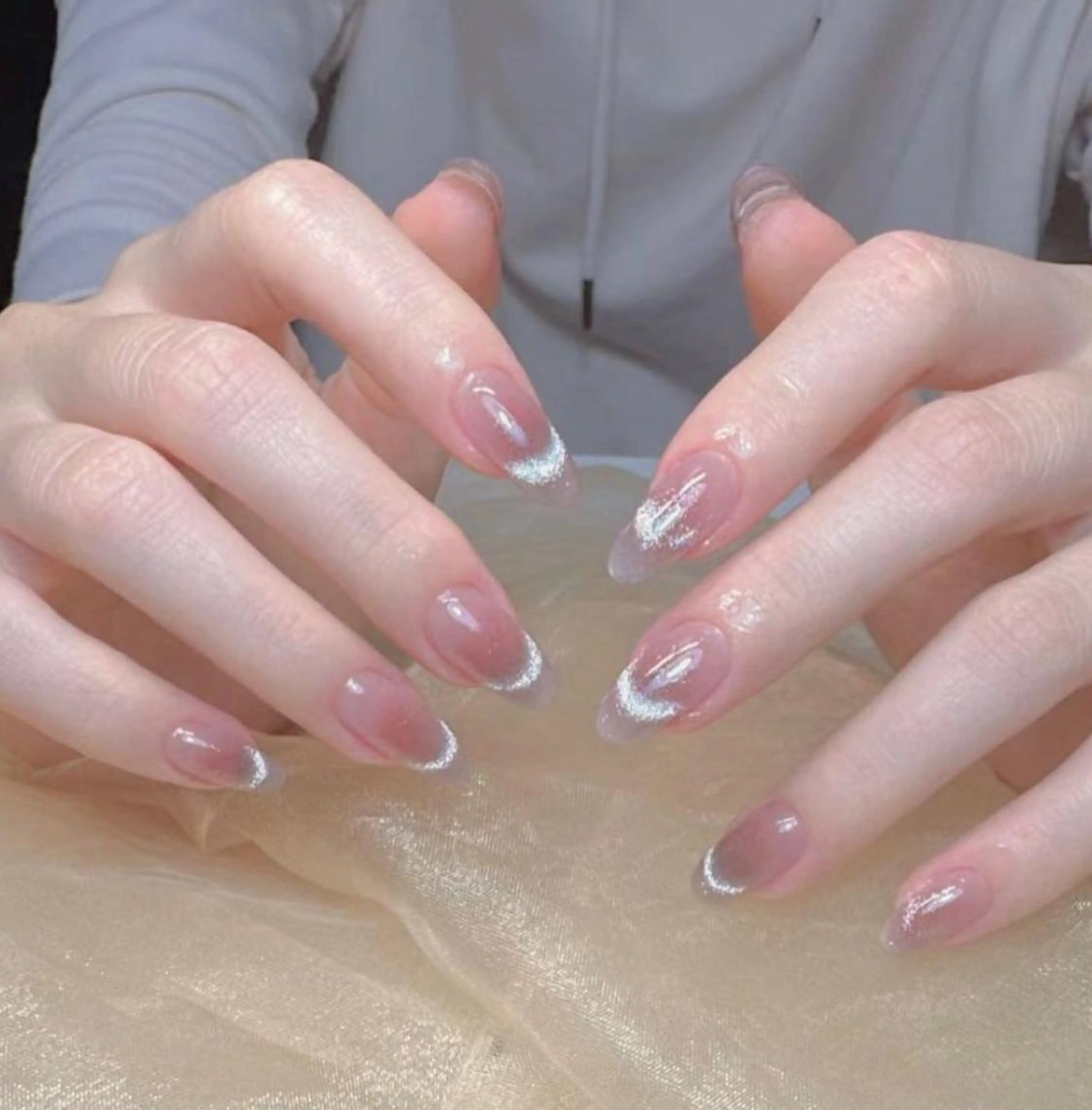 ネイル メンズ キッズ フレンチネイル マグネットネイル マグネットフレンチ ハンドネイル Nail salon 木にいるのネイルデザイン