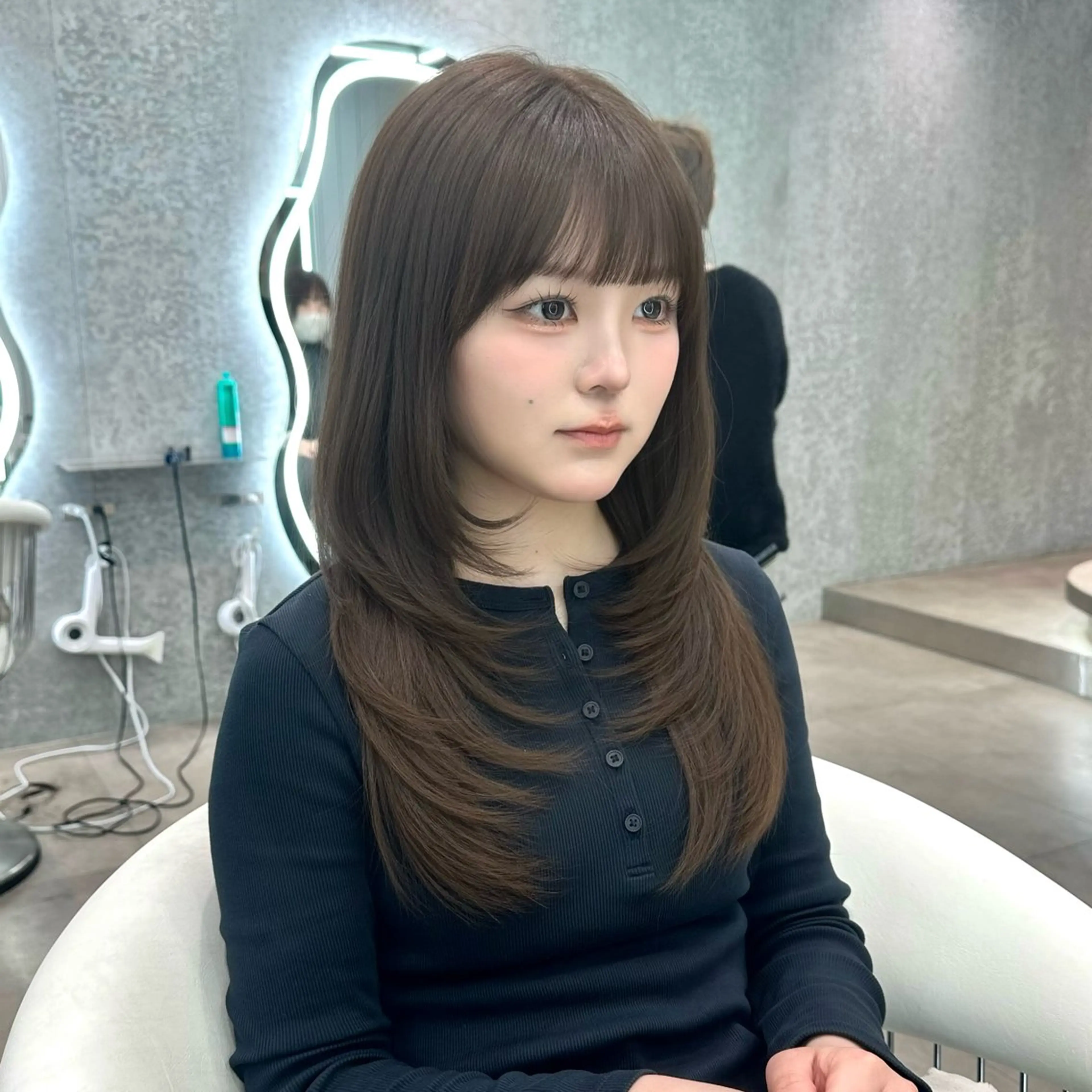 セミロング カラー ヘアアレンジ カット ヘアカラー トリートメント ブリーチなしW🎀 髪質改善／はのんのヘアスタイル