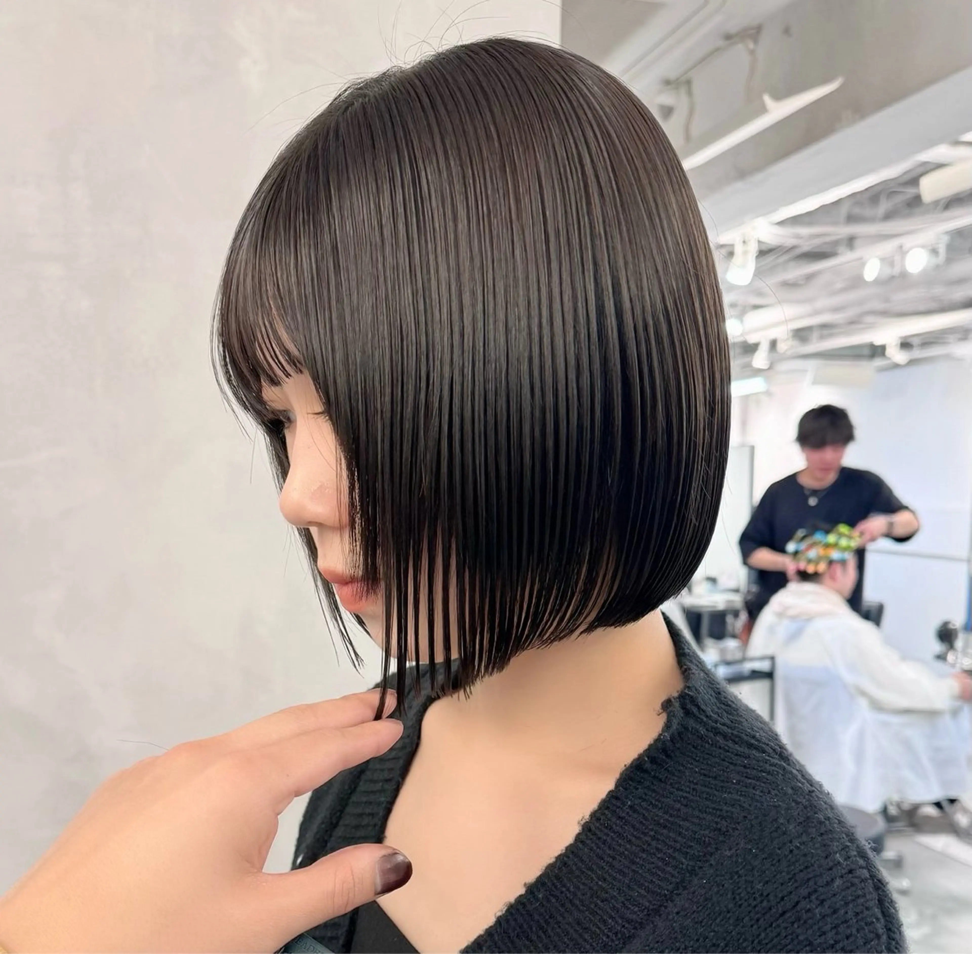 ミディアム ボブ 髪質改善 レイヤーカット カット ヘアカラー カット特化 /BLUET/新宿のヘアスタイル