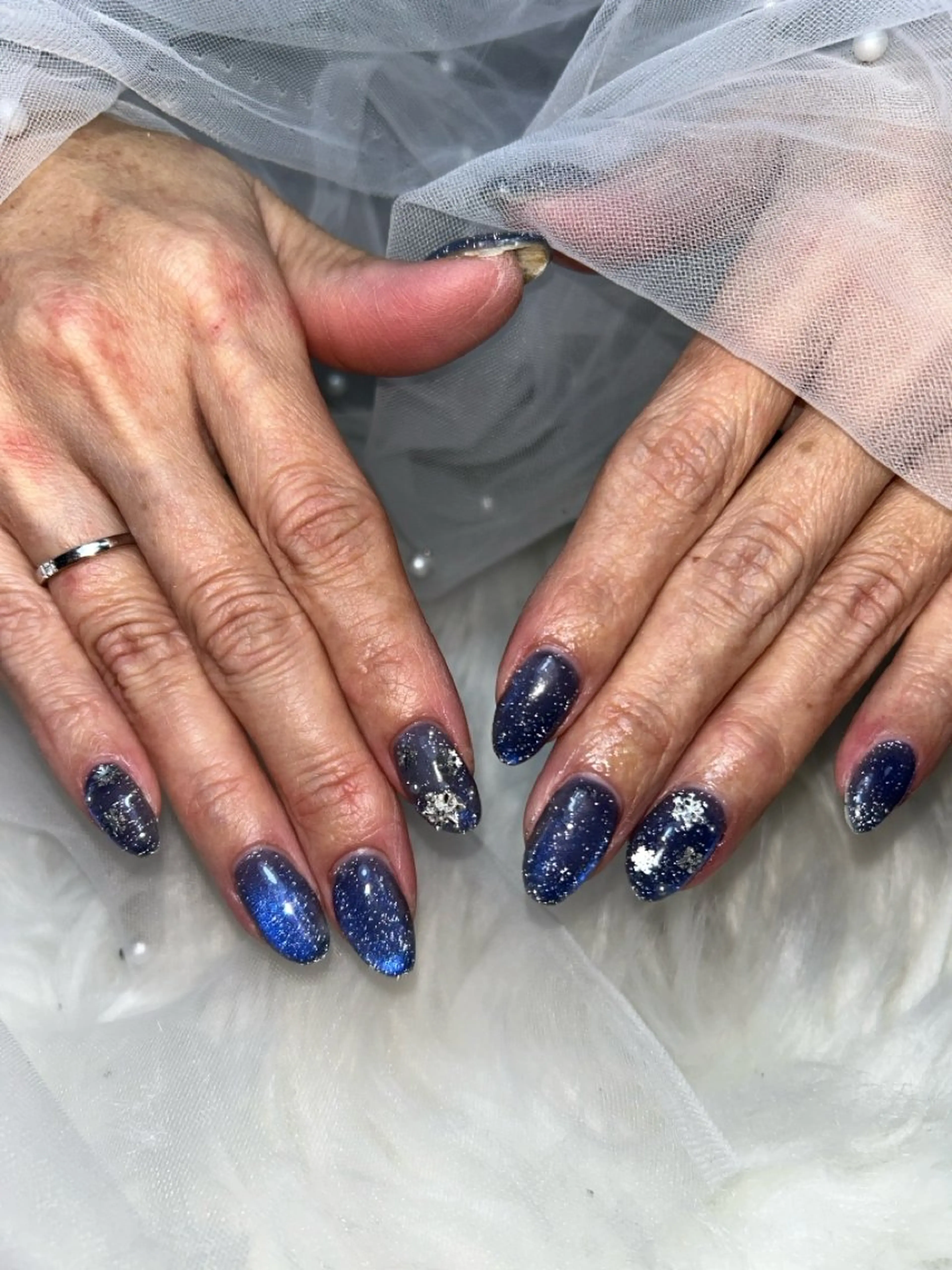 ネイル フラッシュネイル フラッシュマグ マグネットネイル 冬ネイル nail salon Lilynのネイルデザイン