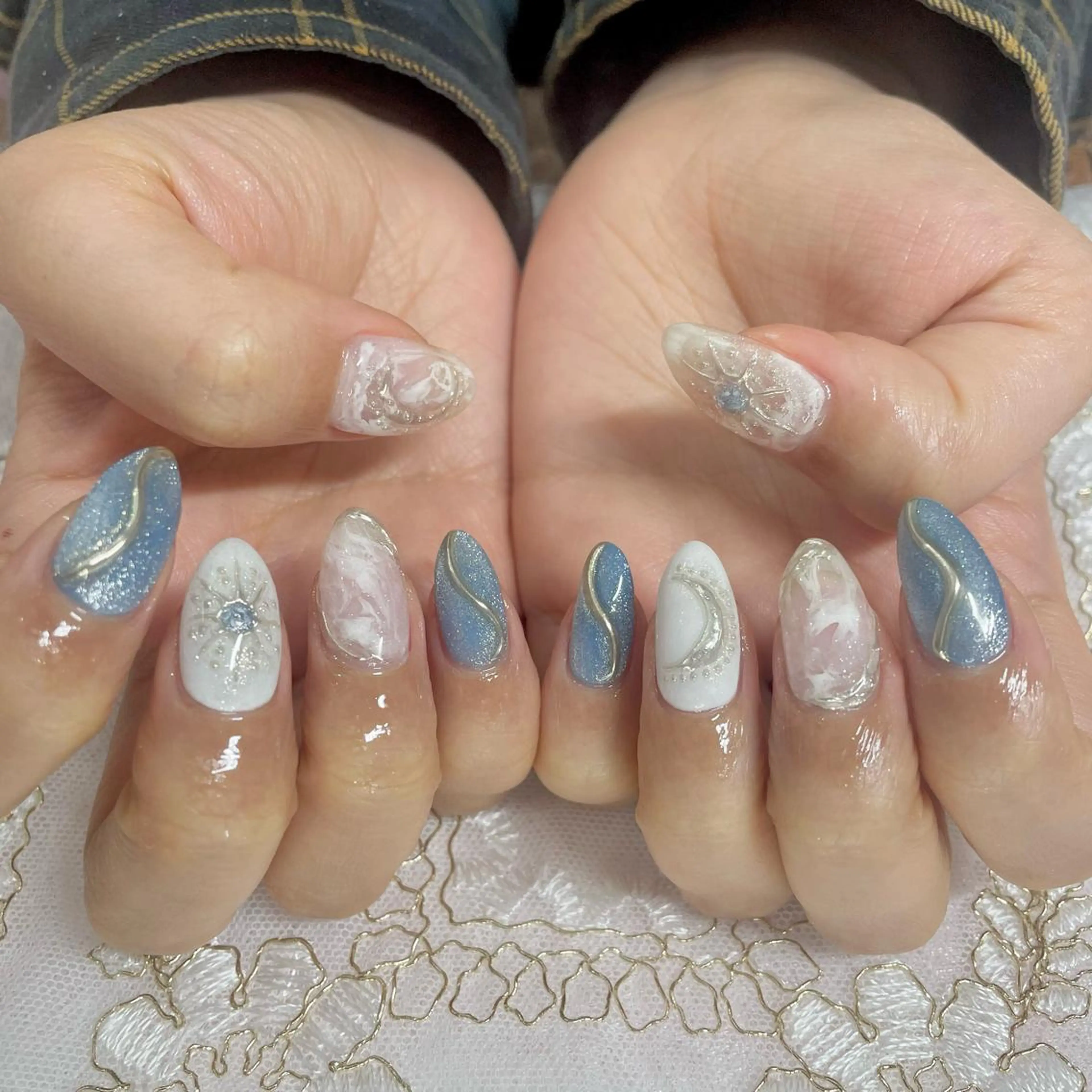 ネイル アートネイル オーロラネイル ジェルネイル 持ち込み ニュアンスネイル J terrace Nailのネイルデザイン