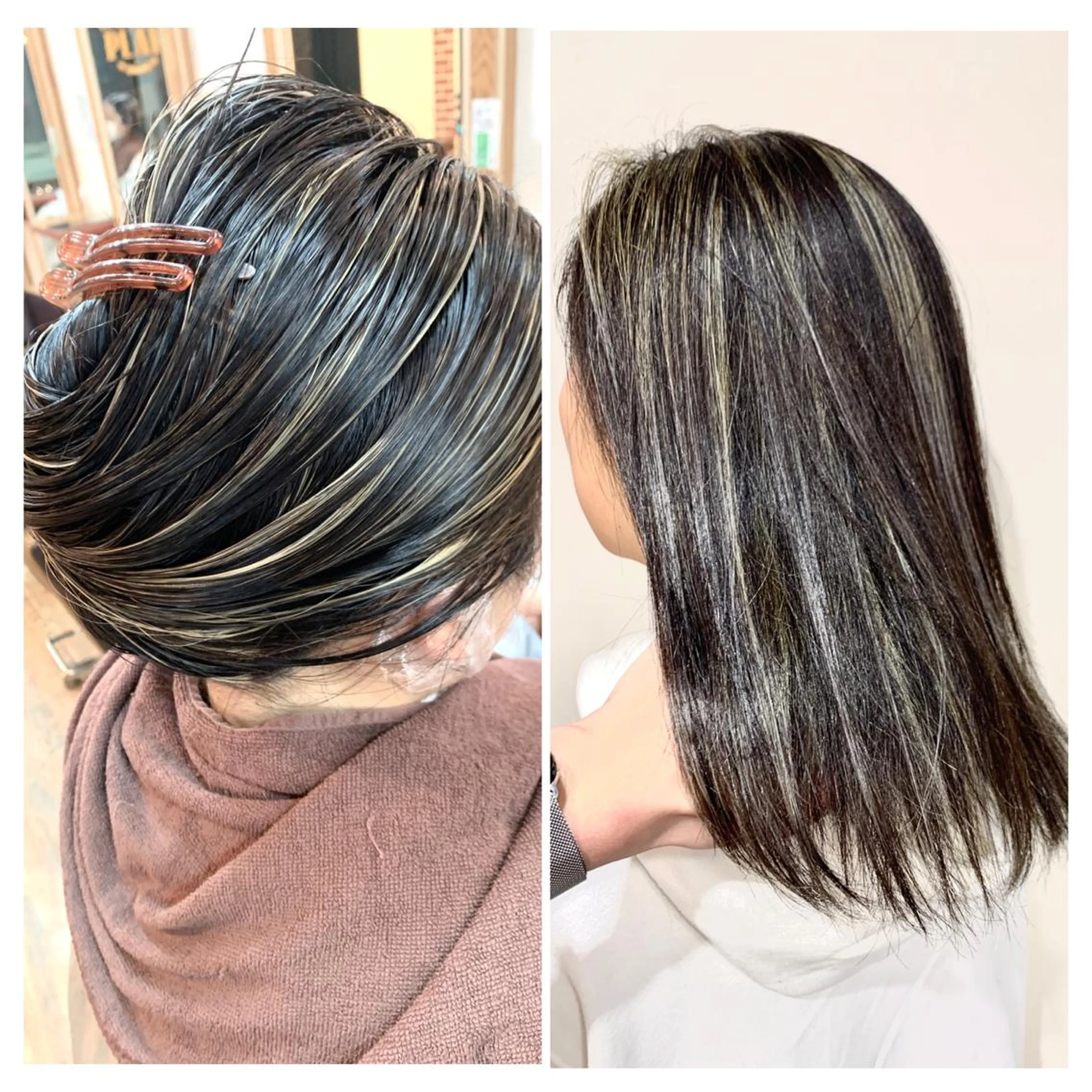 セミロング カラー ヘアカラー トリートメント 岡崎勇人/レイヤー/ 韓国/ケラチンTRのヘアスタイル