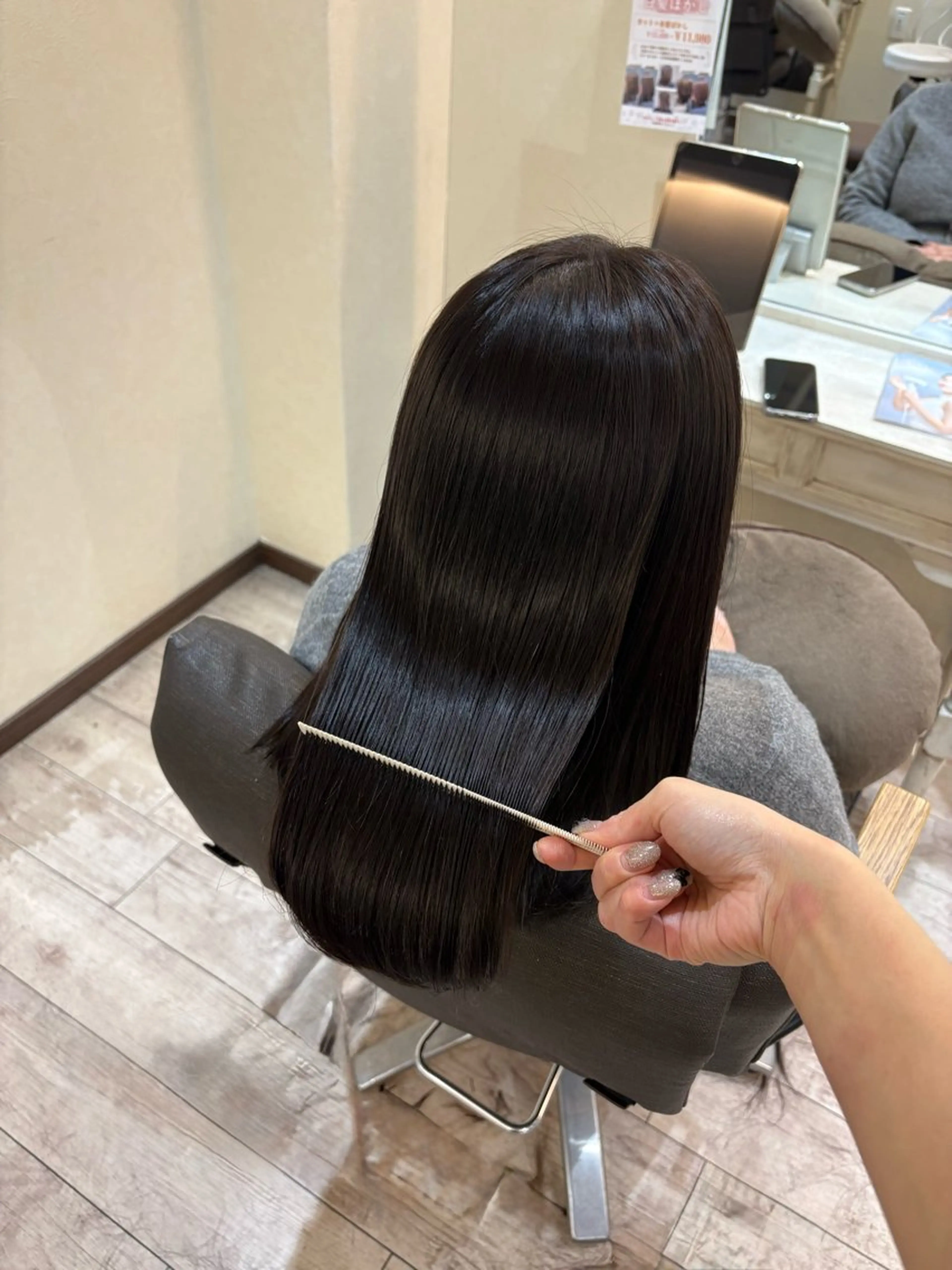 セミロング カラー カット ヘアカラー 艶カラー/縮毛矯正/ レイヤー/栄/あやかのヘアスタイル