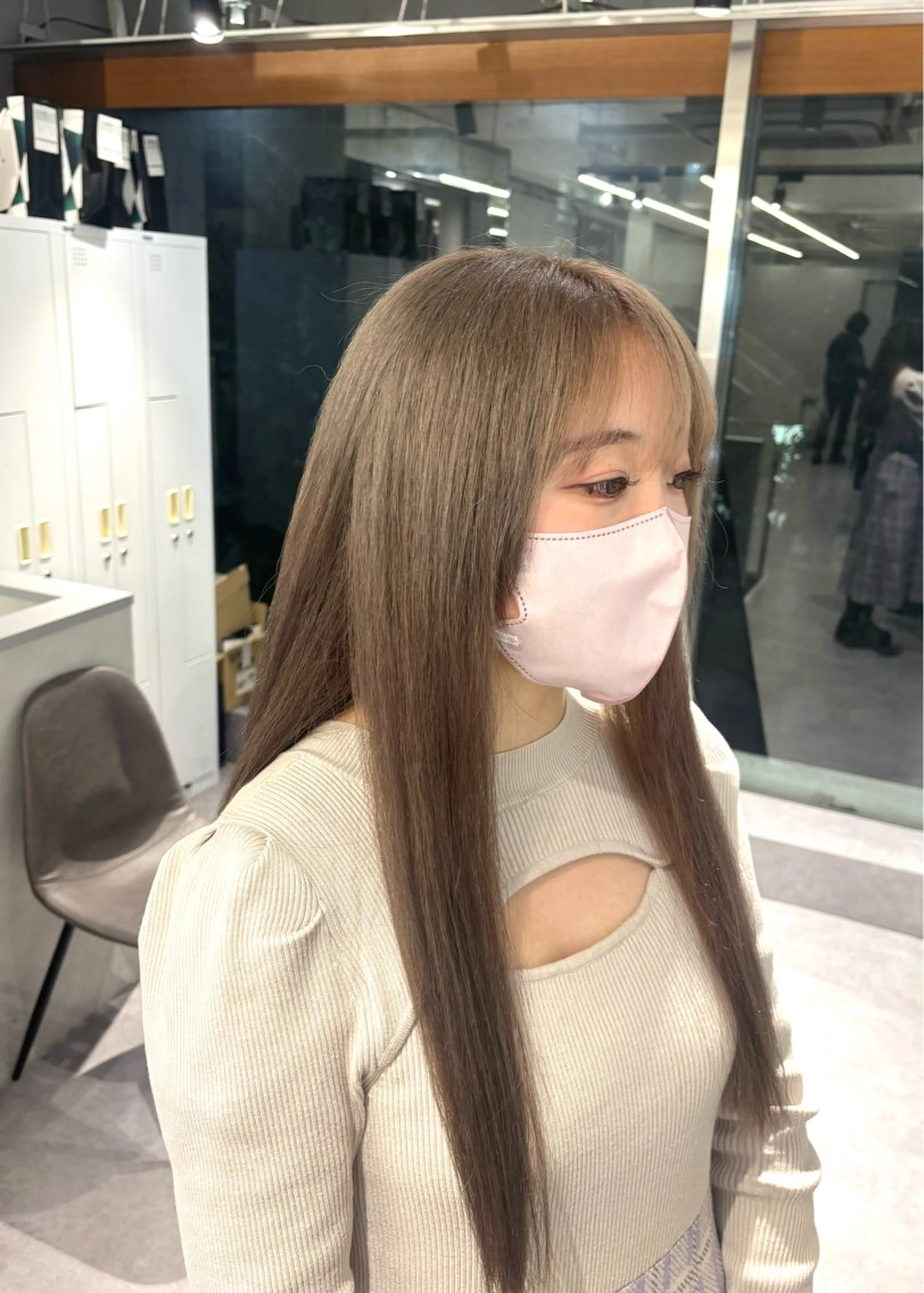 セミロング カラー ベージュカラー ミルクティーベージュ ピンクカラー トリートメント ヘアカラー ハイトーン/デザイン 💎Shoseiのヘアスタイル