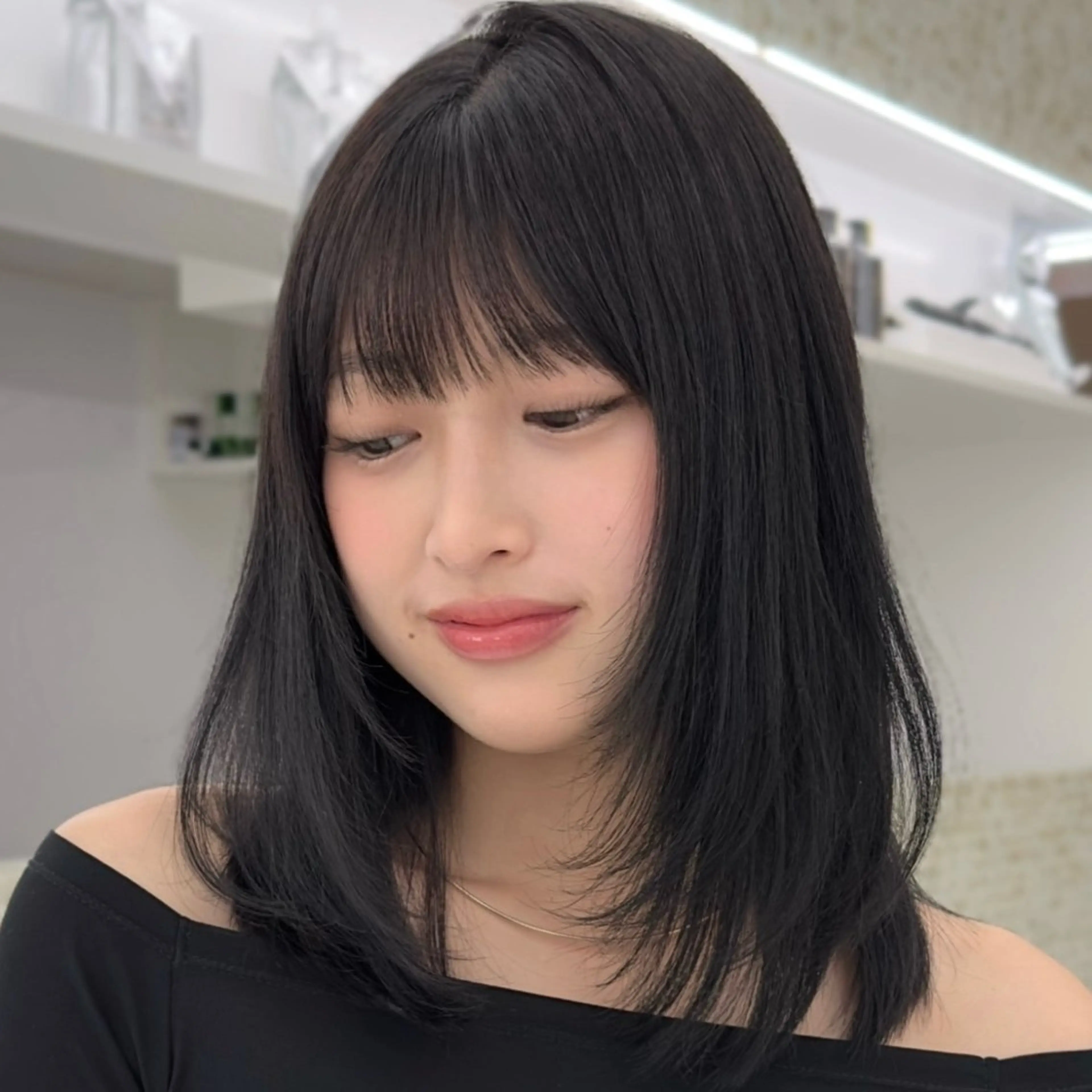 ミディアム カラー 🫧ボブカットモデル 韓国透明感カラー🫧のヘアスタイル