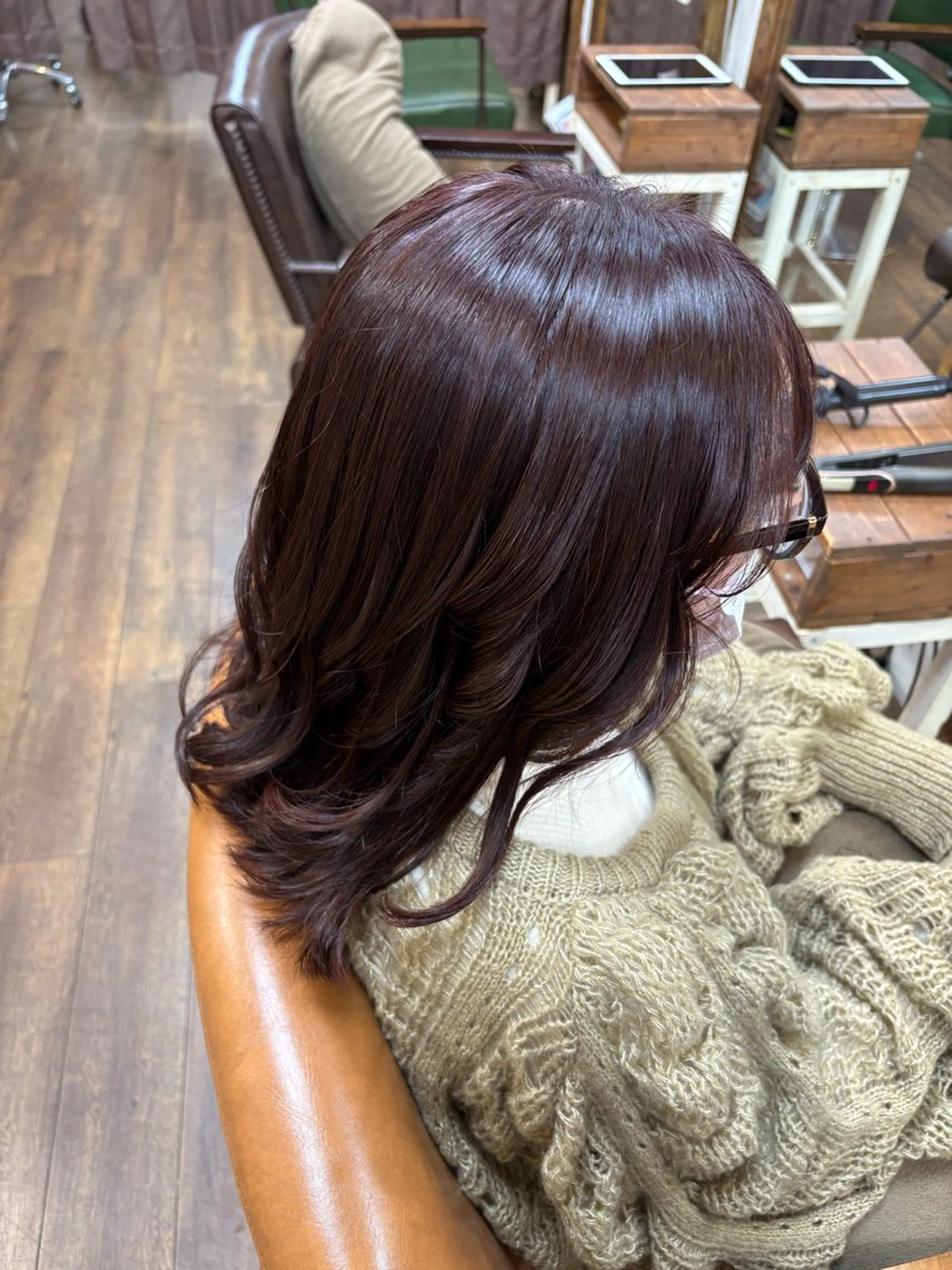 セミロング カラー ブラウンカラー 元山 透明感艶カラー 🌻レイヤーカットのヘアスタイル