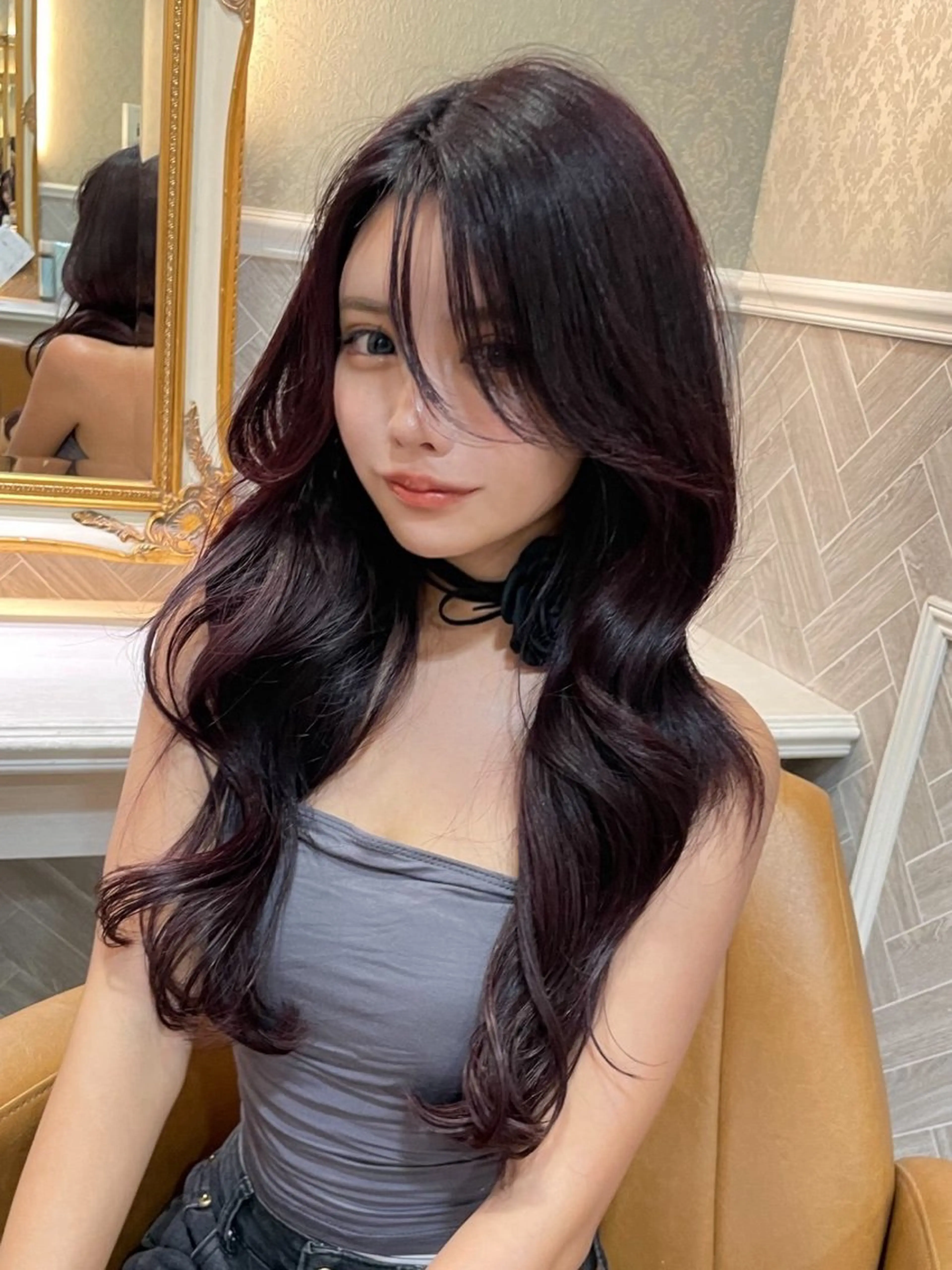 ロング 髪質改善 韓国風ヘア レイヤーカット 縮毛矯正 カット ヘアカラー 縮毛矯正 トリートメント 美髪縮毛矯正🤍 髪質改善/Shinaのヘアスタイル