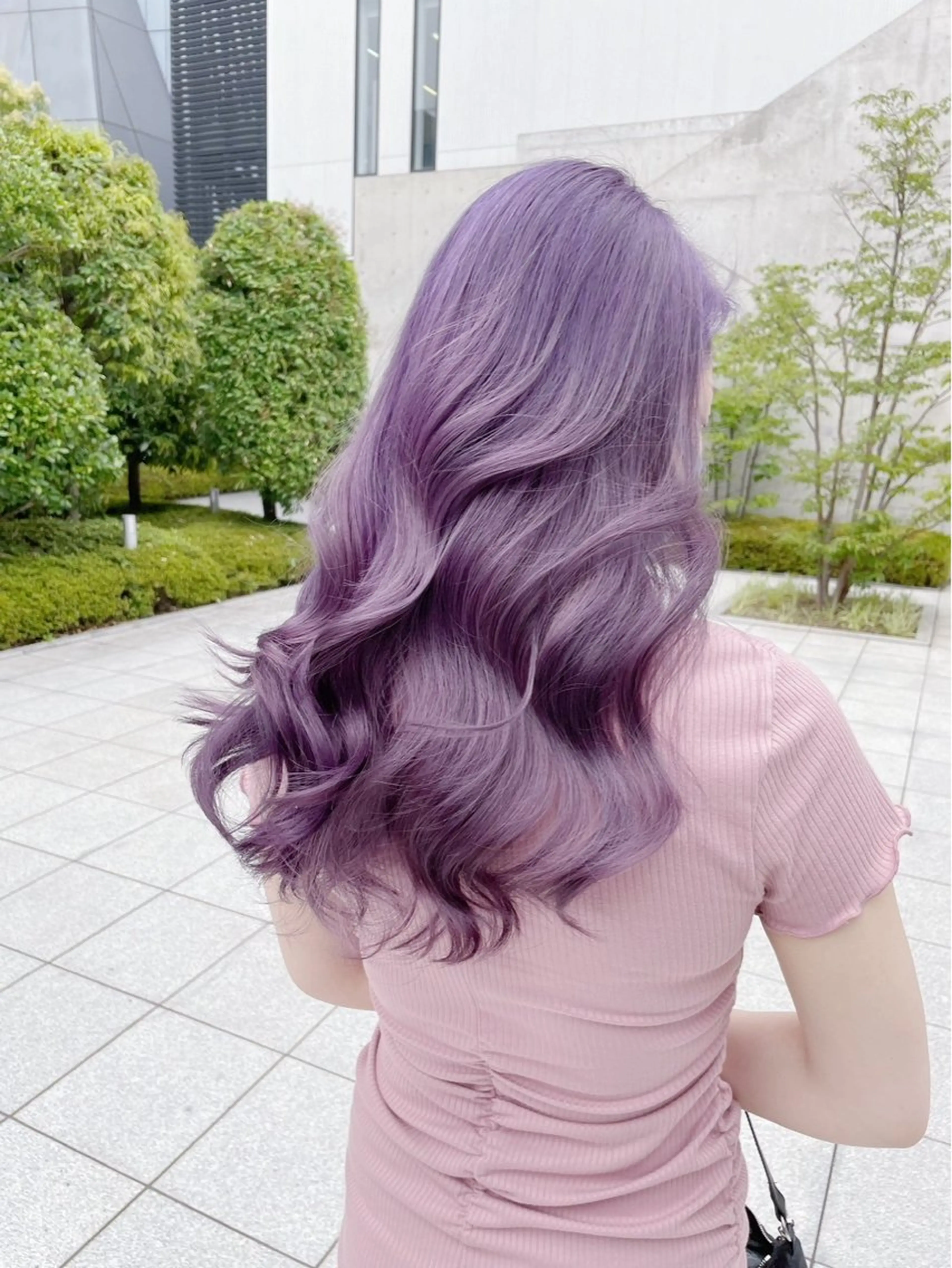 ロング カラー ブリーチ ケアブリーチ ダブルカラー ハイトーンカラー ラベンダーカラー メンズウルフ🐺♡ ブリーチ♡ヘアメ🎀のヘアスタイル
