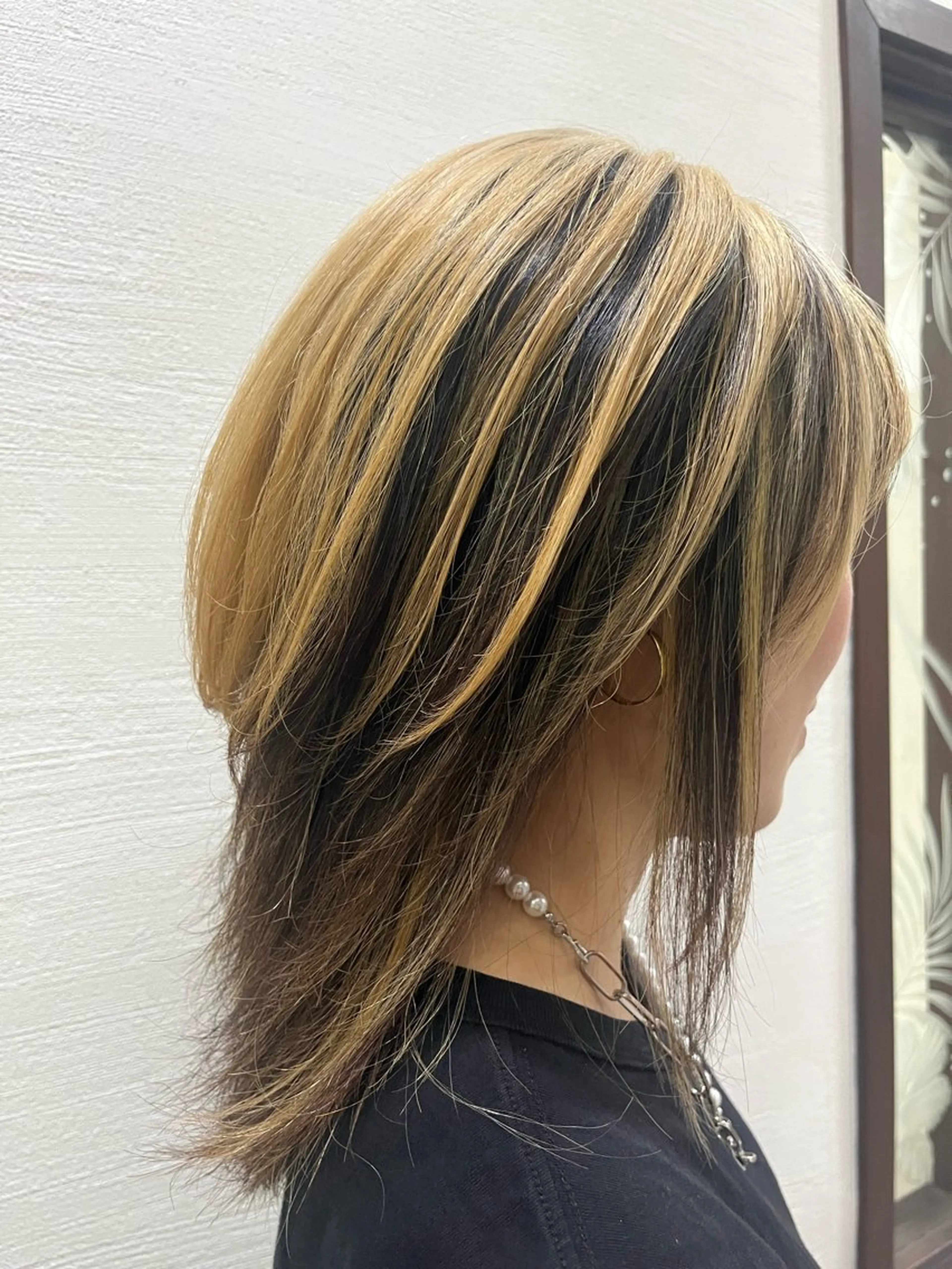 セミロング カラー デザインカラー ハイライトカラー ハイライト hair design kahuna 弘明寺店所属・ニッタ ダイキのその他イメージ