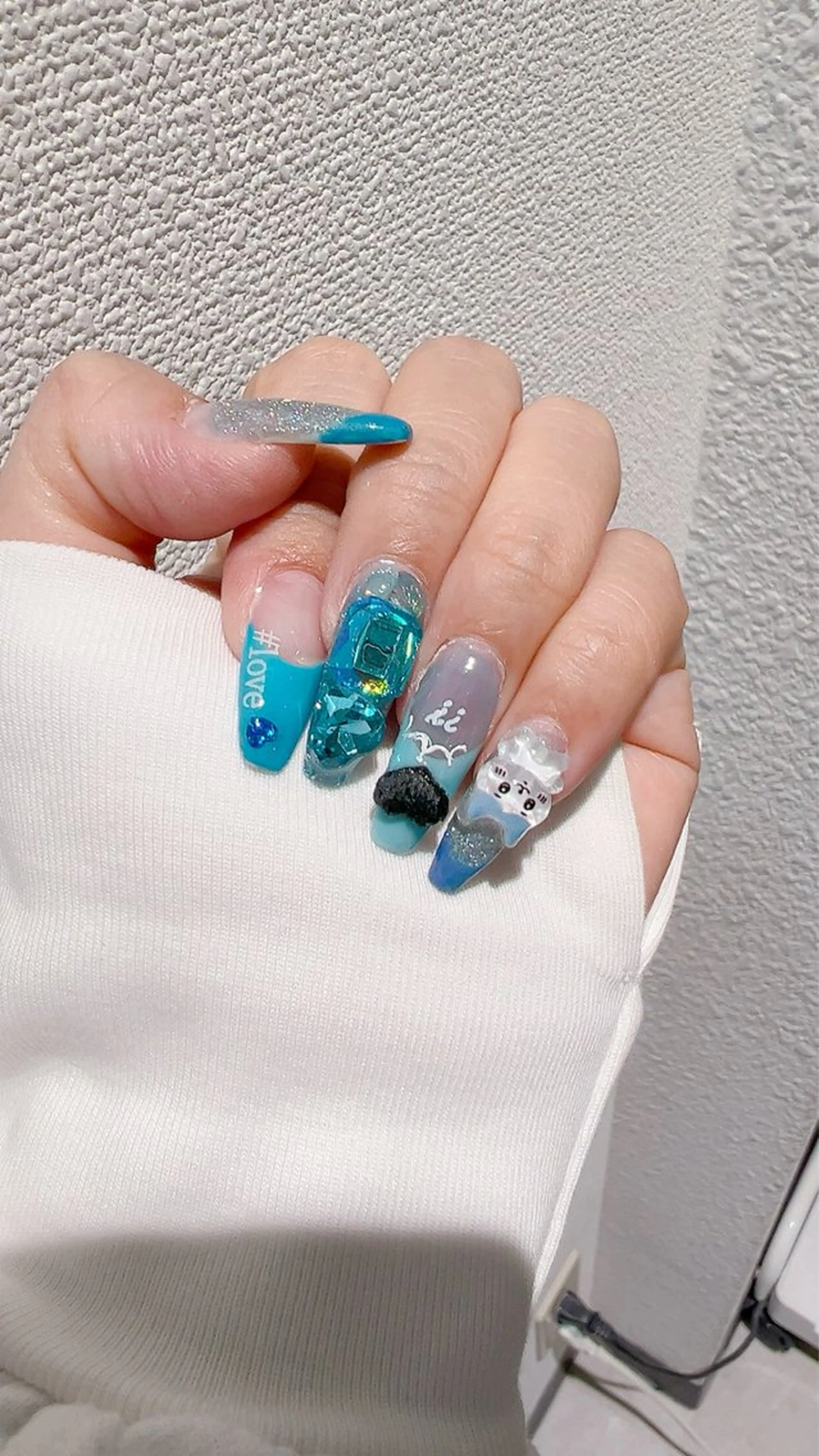 ネイル ブルー 夏ネイル ハンドネイル x.1.0.nail ♡Cのネイルデザイン