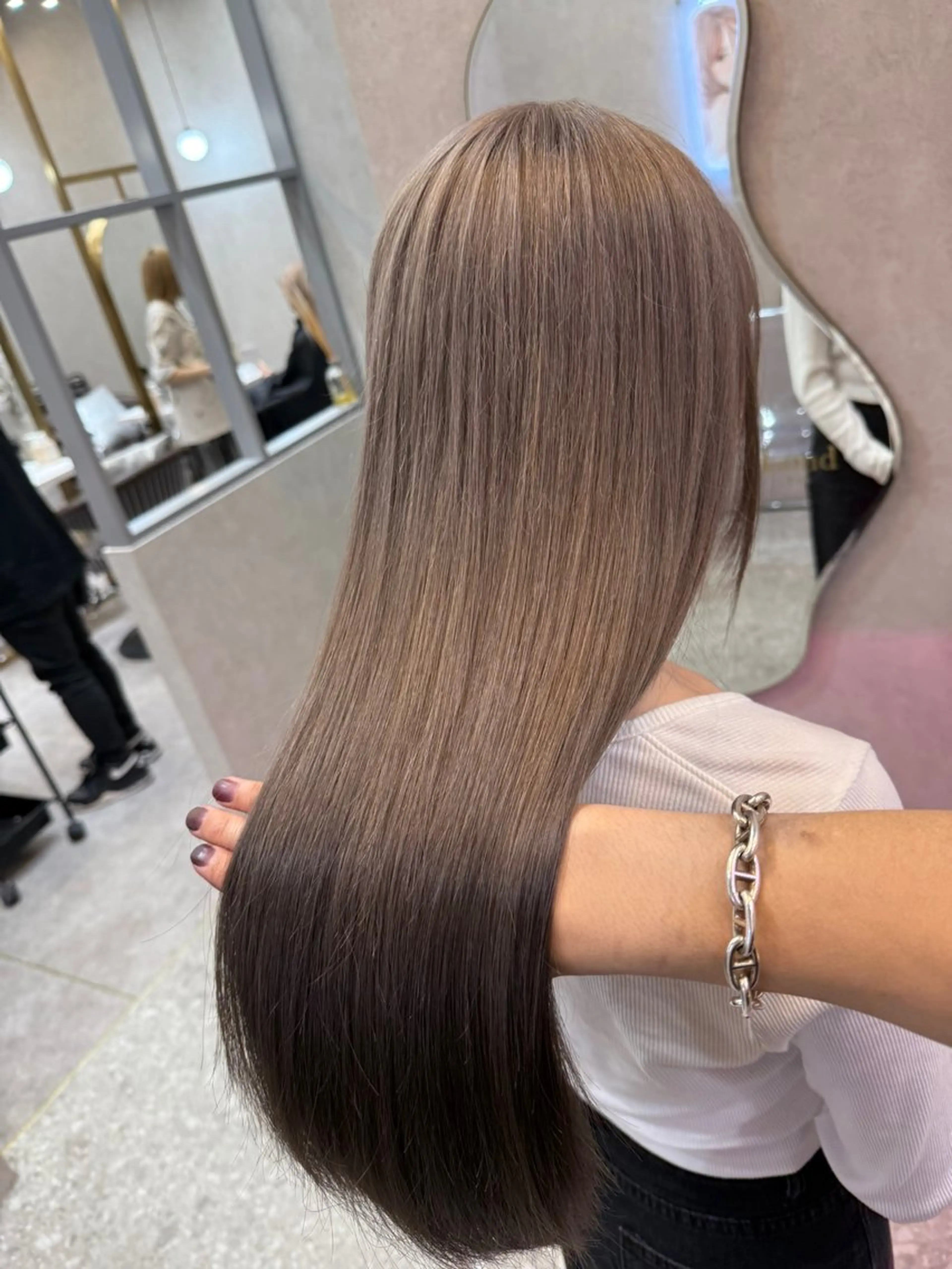 ロング カラー ヘアカラー トリートメント ヘッドスパ ヘアセット レイヤーダブルカラー KYONのヘアスタイル