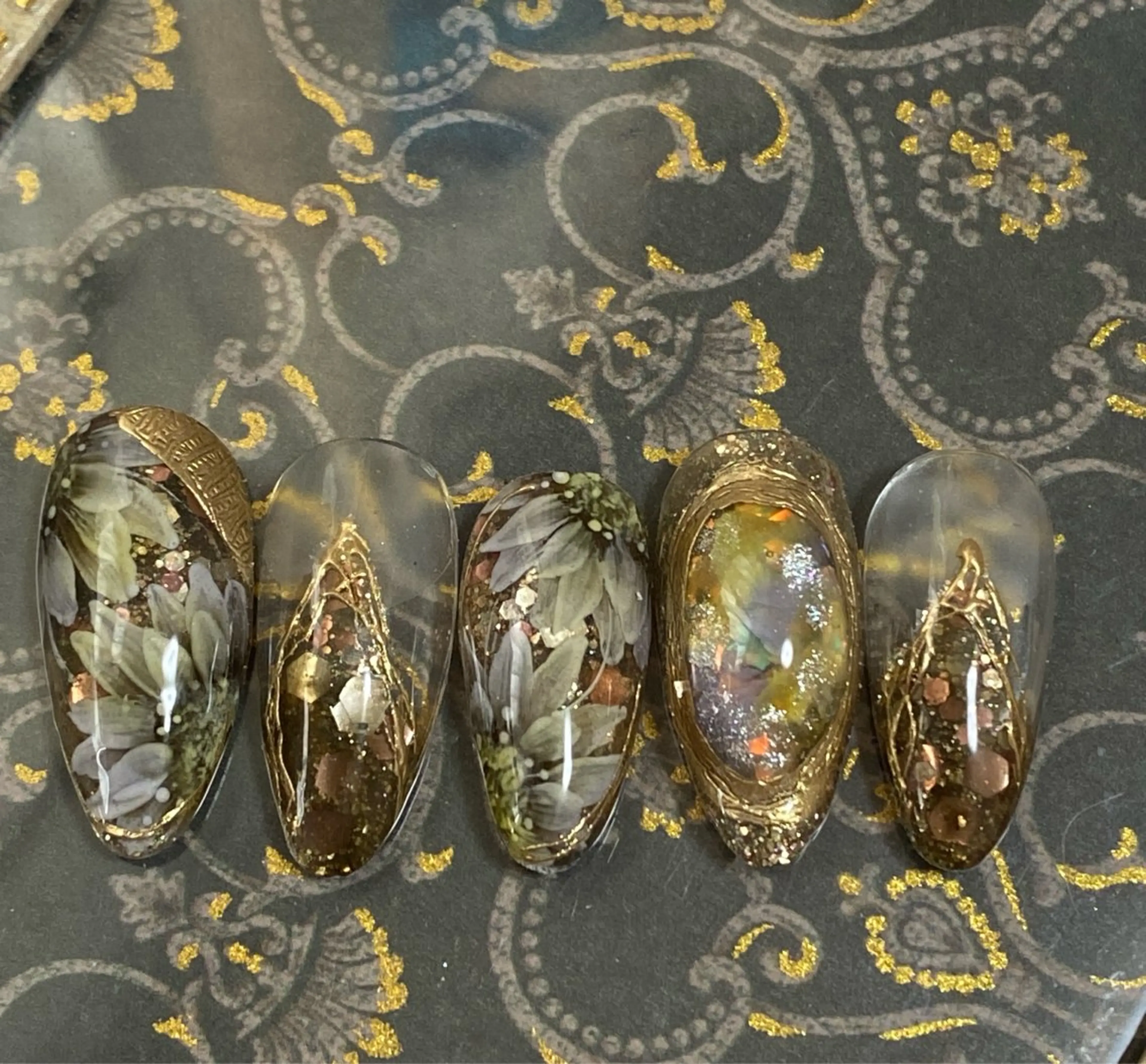 ネイル フラワーネイル 自宅ネイルサロン ♦️nuance♦️のネイルデザイン