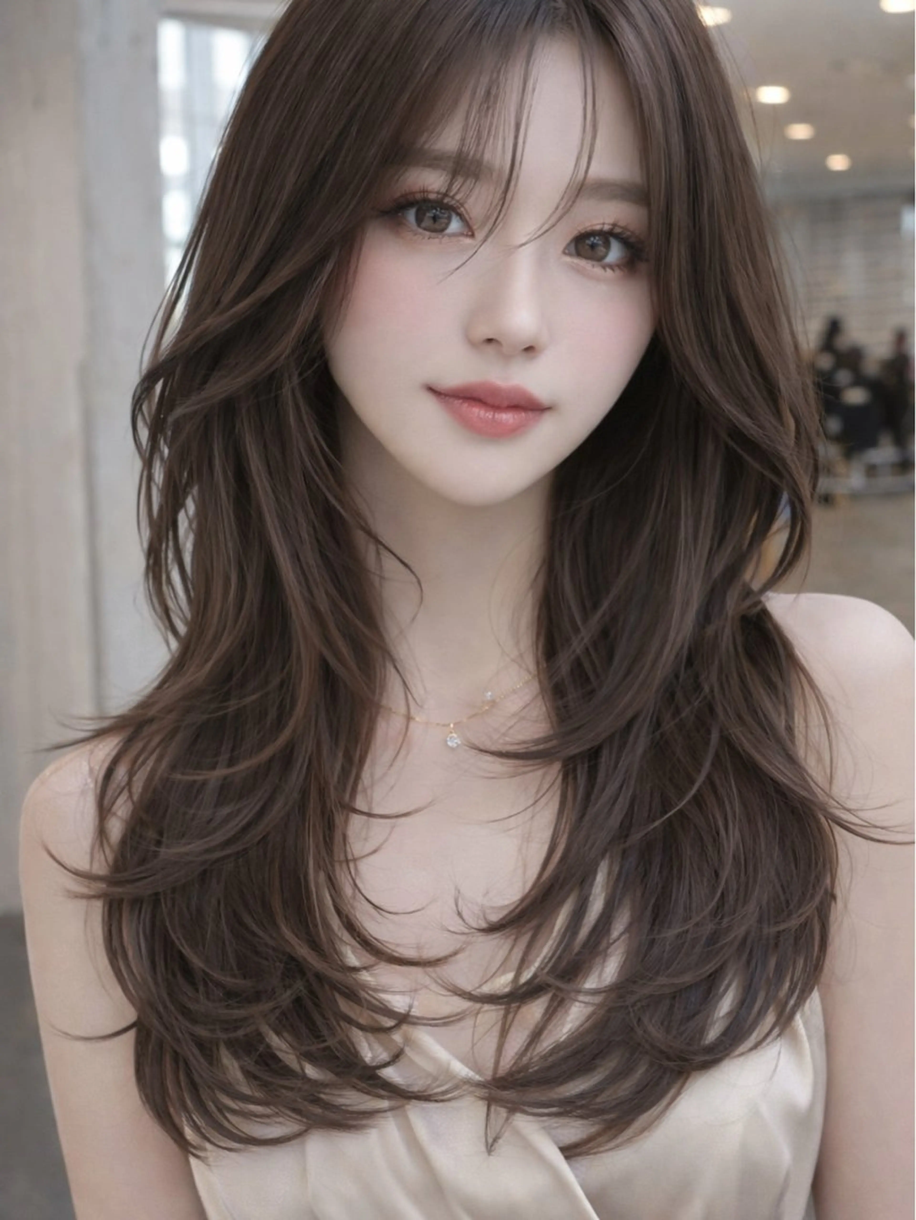 ロング カット ヘアカラー トリートメント むっちー/河原町/ 縮毛矯正/韓国ヘアーのヘアスタイル