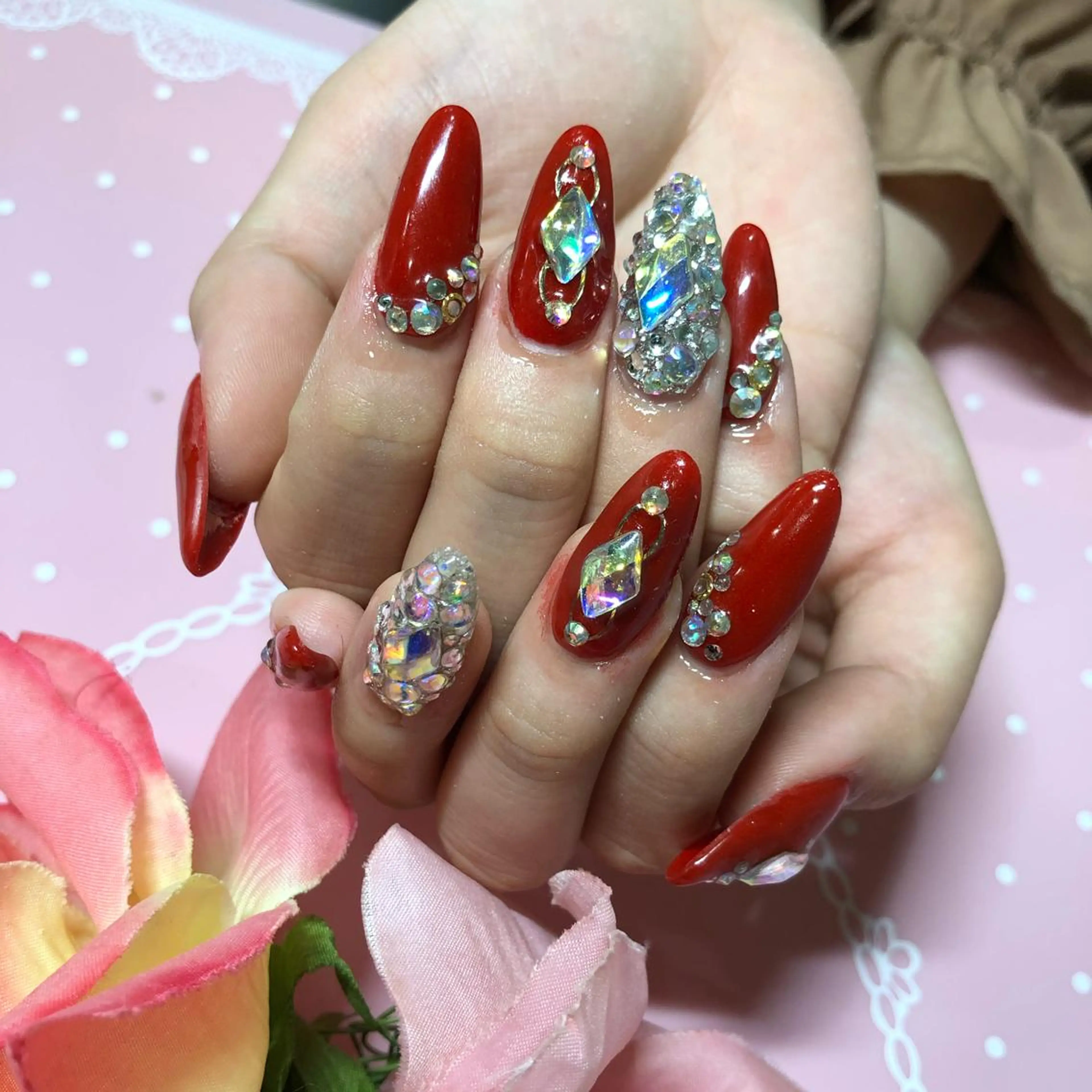 ミディアム ネイル ハンドネイル 《LB》ラブリエ Nail&eyeのマツエク・マツパデザイン