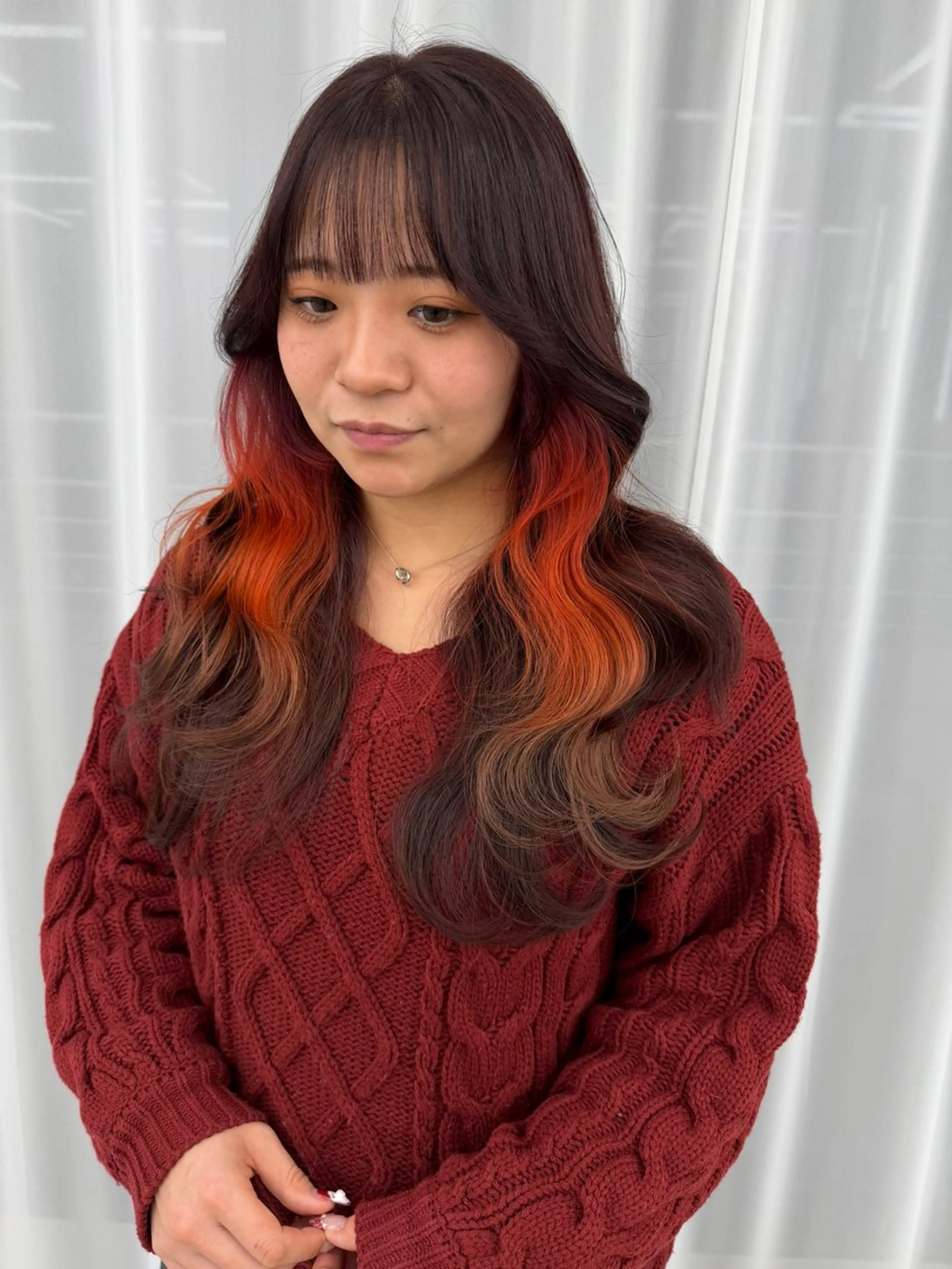 ロング カラー 顔まわりの神様✨ 透明感カラー藤嶋秀幸のヘアスタイル