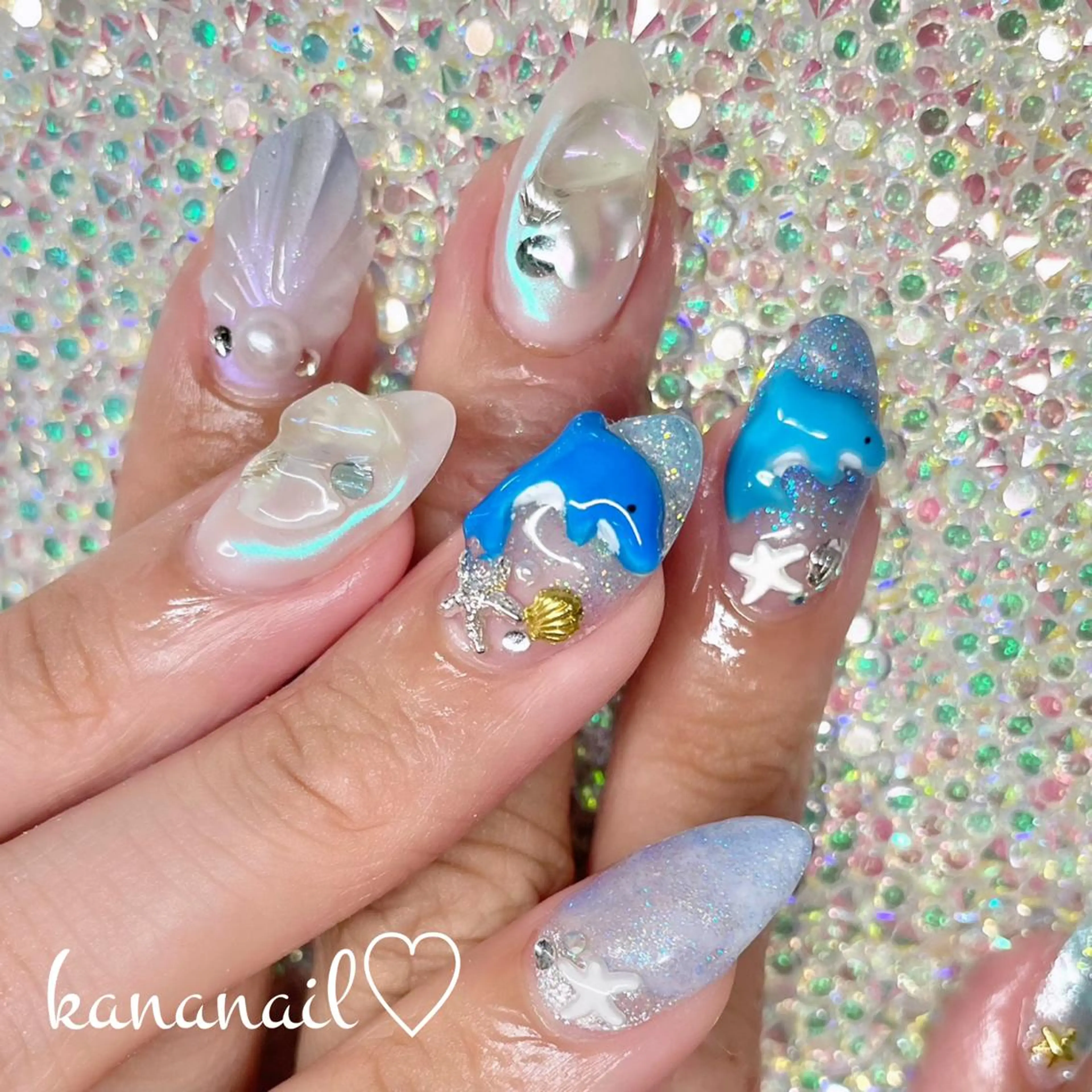 ネイル 水色 kananail ♡のネイルデザイン