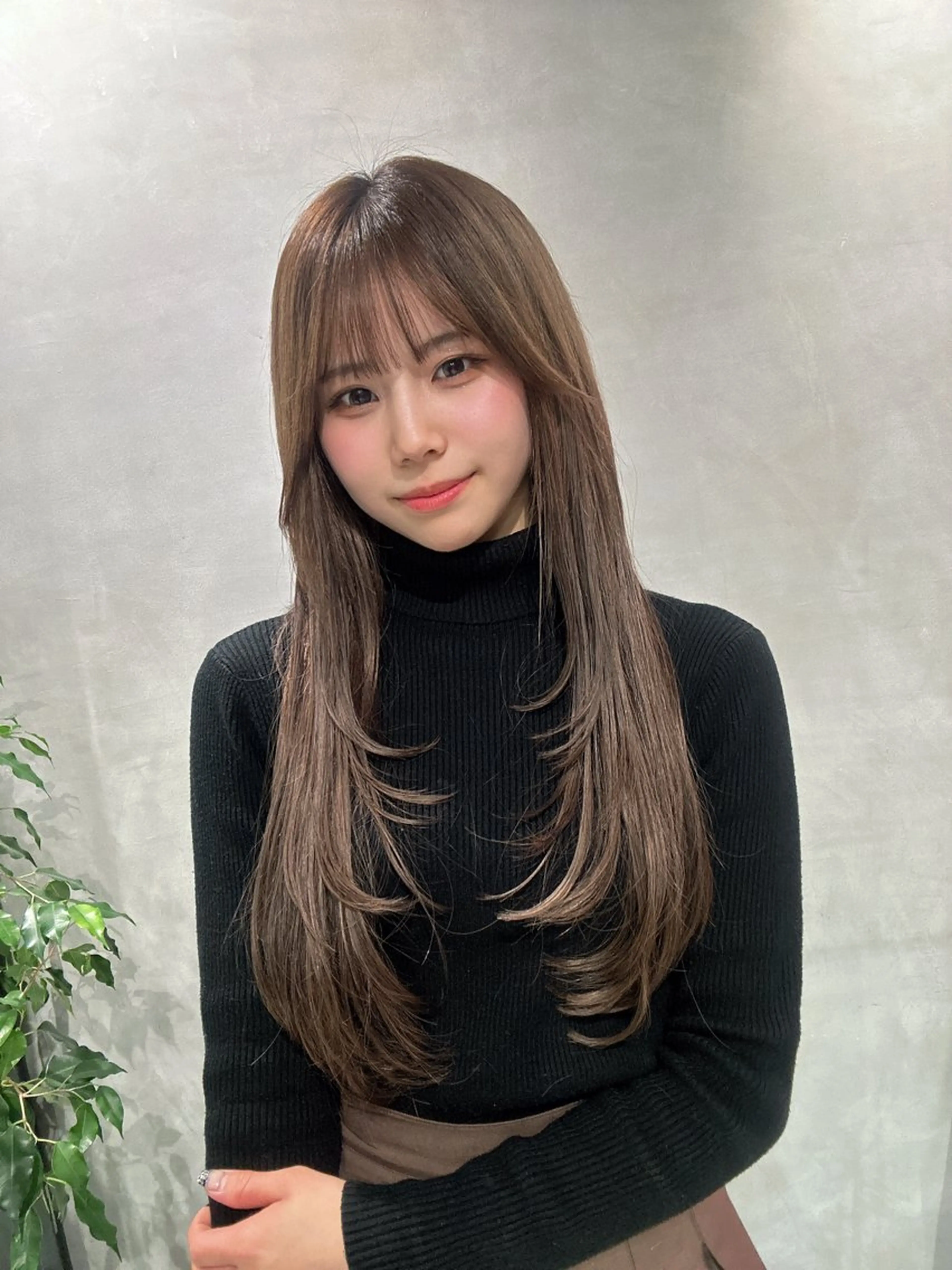 ロング レイヤーカット メンズ縮毛矯正 ブリーチカラー/まやのヘアスタイル