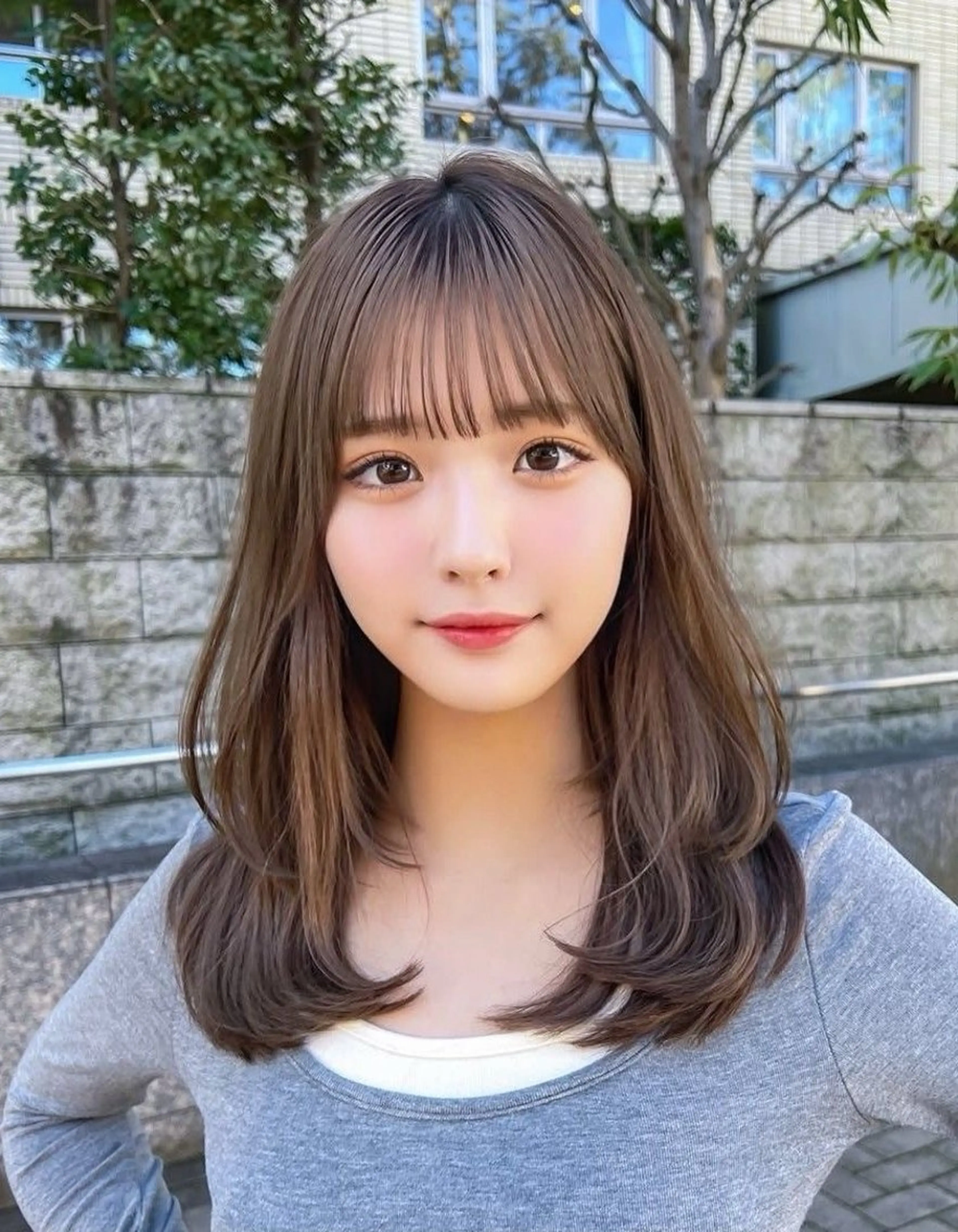 ミディアム レイヤーカット 小顔カット ショートカット /バレイヤージュ✨のヘアスタイル