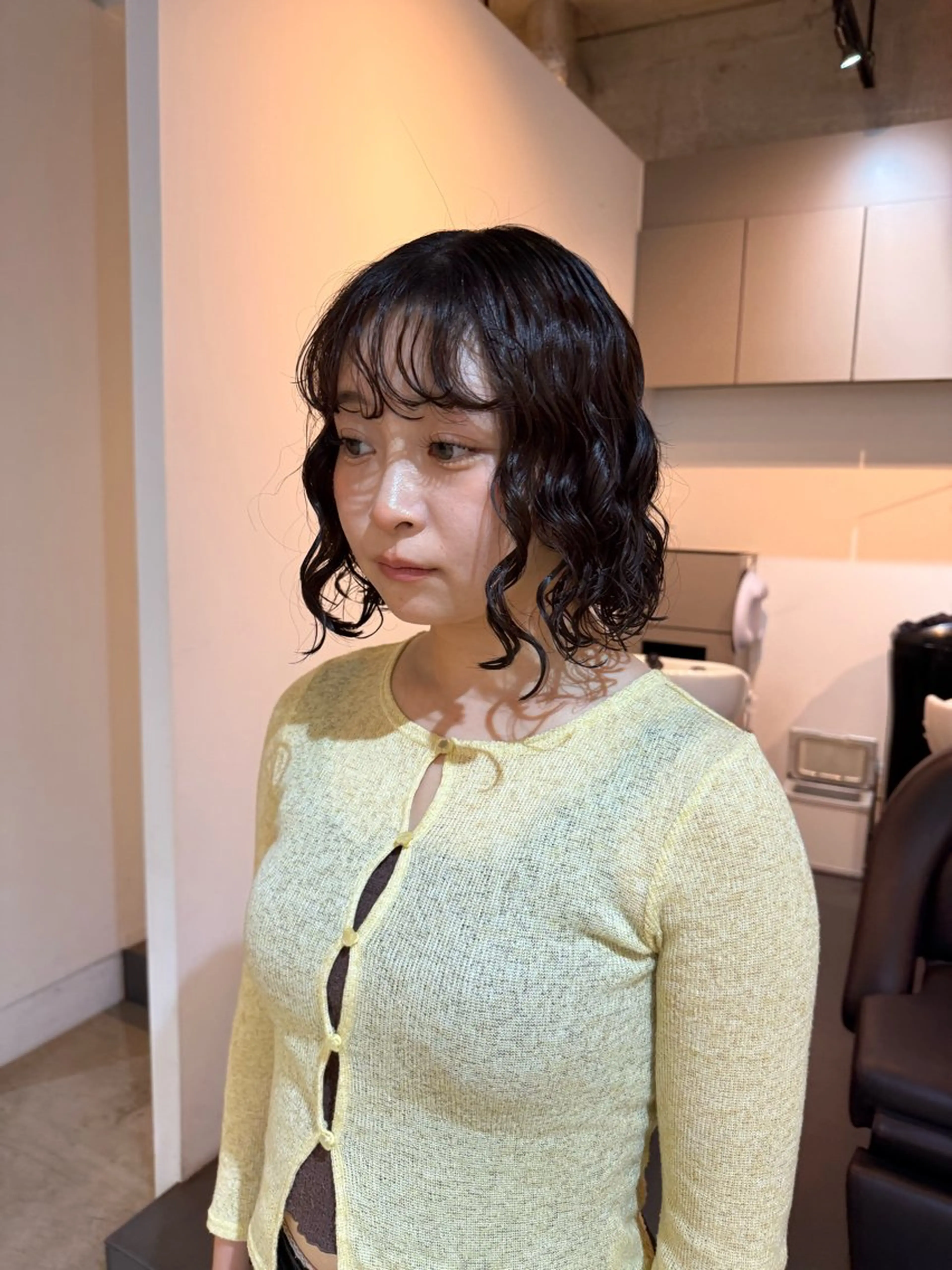 ミディアム カット ヘアカラー パーマ トリートメント 🌿朝5分でお洒落 パーマスタイル🌿のヘアスタイル