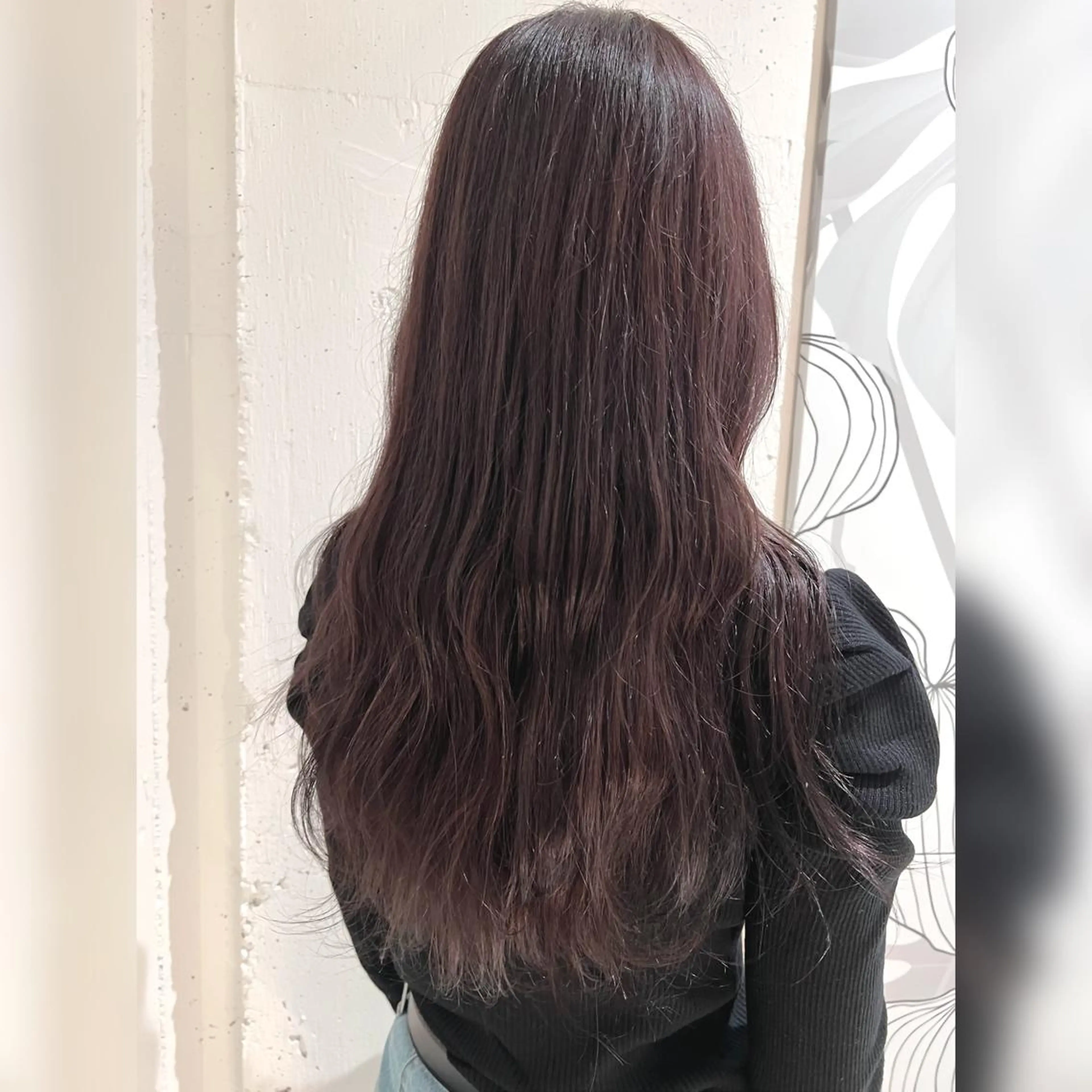ロング カラー ラベンダーカラー ピンクカラー バイオレットカラー ヘアカラー トリートメント ヘッドスパ ヘアセット 艶くすみカラー ‎/縮毛/川添桃花‎のヘアスタイル