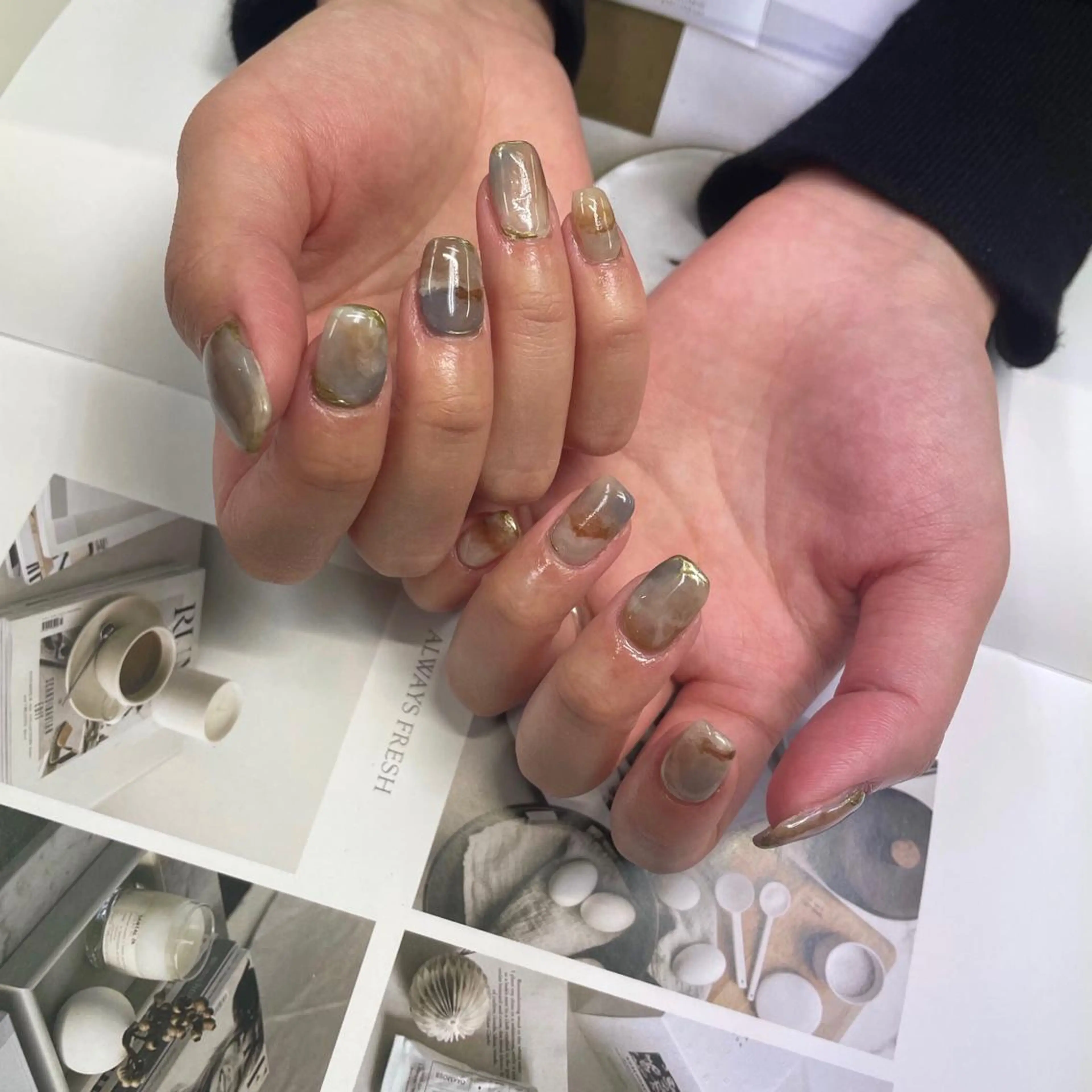 ネイル アートネイル ジェルネイル ニュアンスネイル スカルプネイル nailstudio eviz新宿店のネイルデザイン