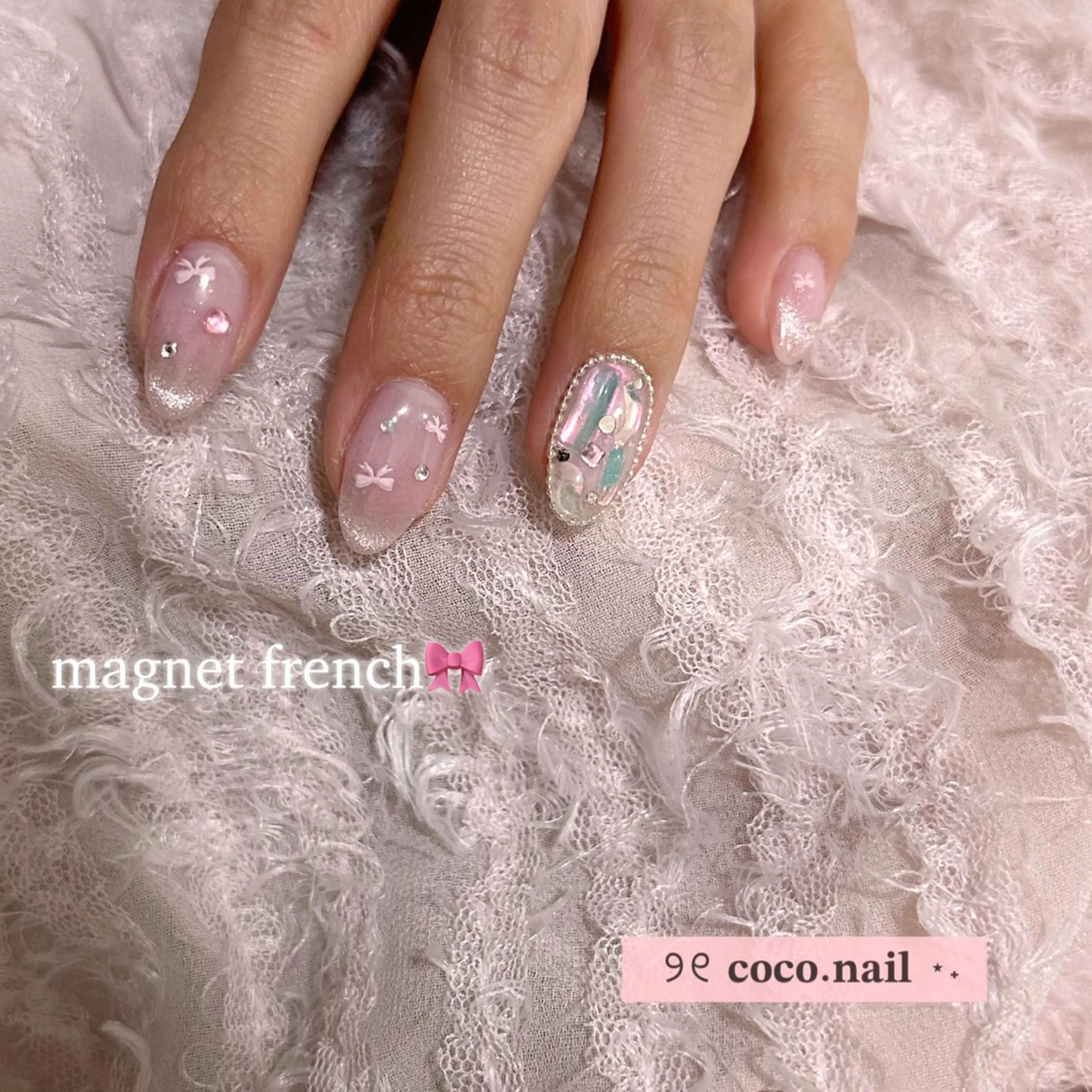 ネイル ハンドネイル フットネイル lili.nail y2k/長さ出しのネイルデザイン