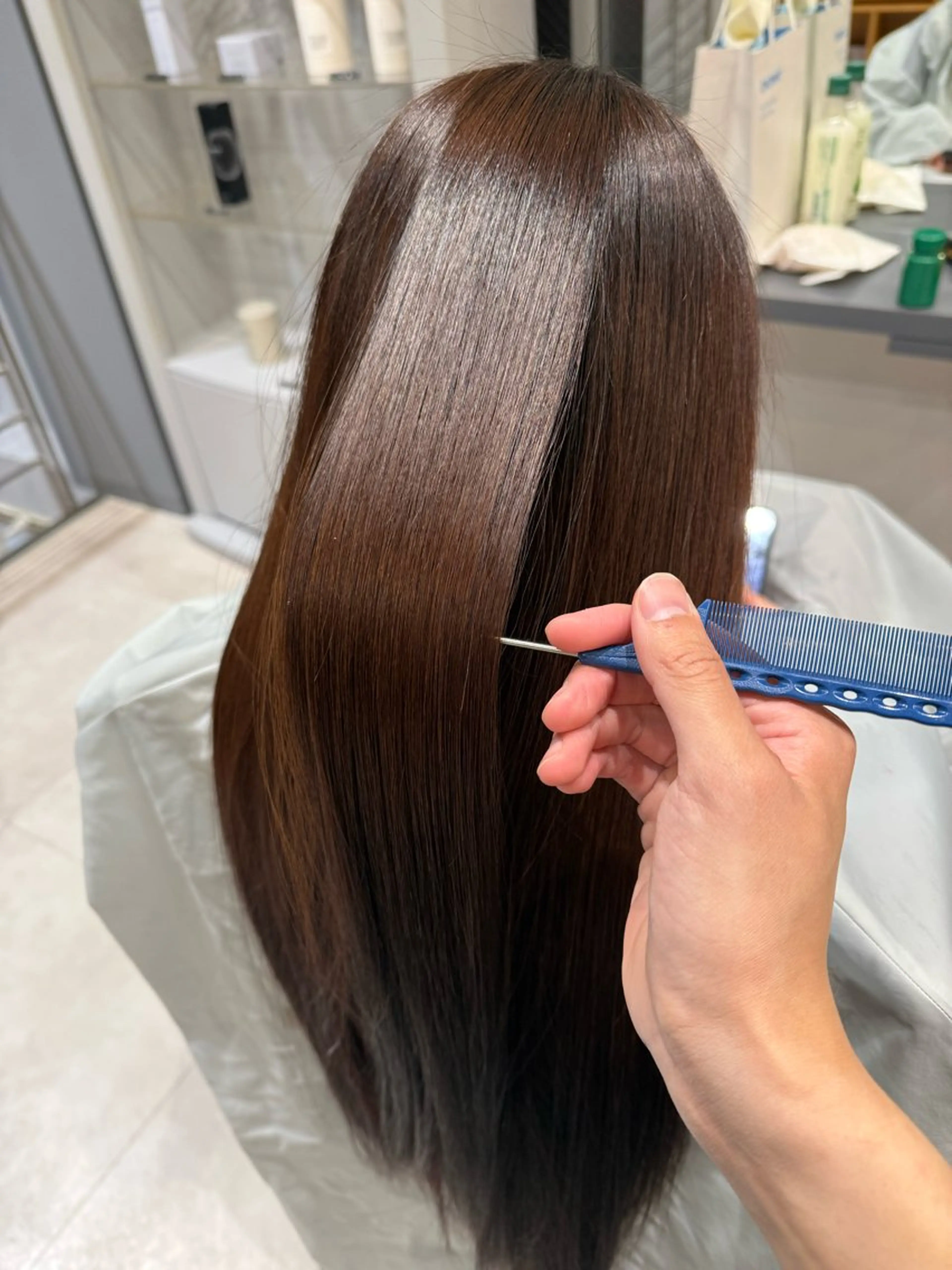 ロング パーマ ストレートパーマ カット 縮毛矯正 富原崇太/高畑/中川 /透明感カラーのヘアスタイル