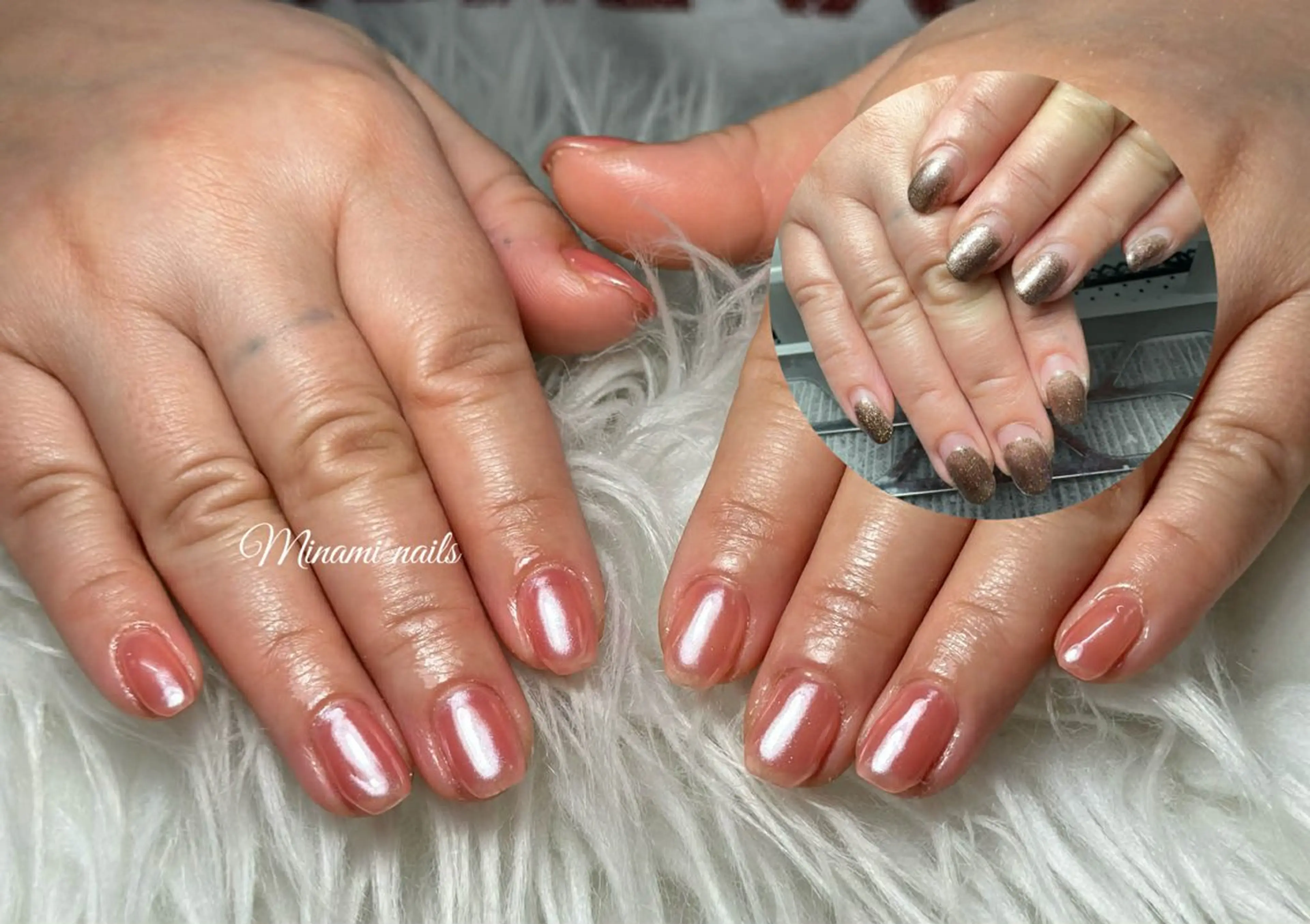 ネイル アートネイル オーロラネイル ガーリー キラキラネイル 韓国ネイル ハンドネイル Minami Nailsのネイルデザイン