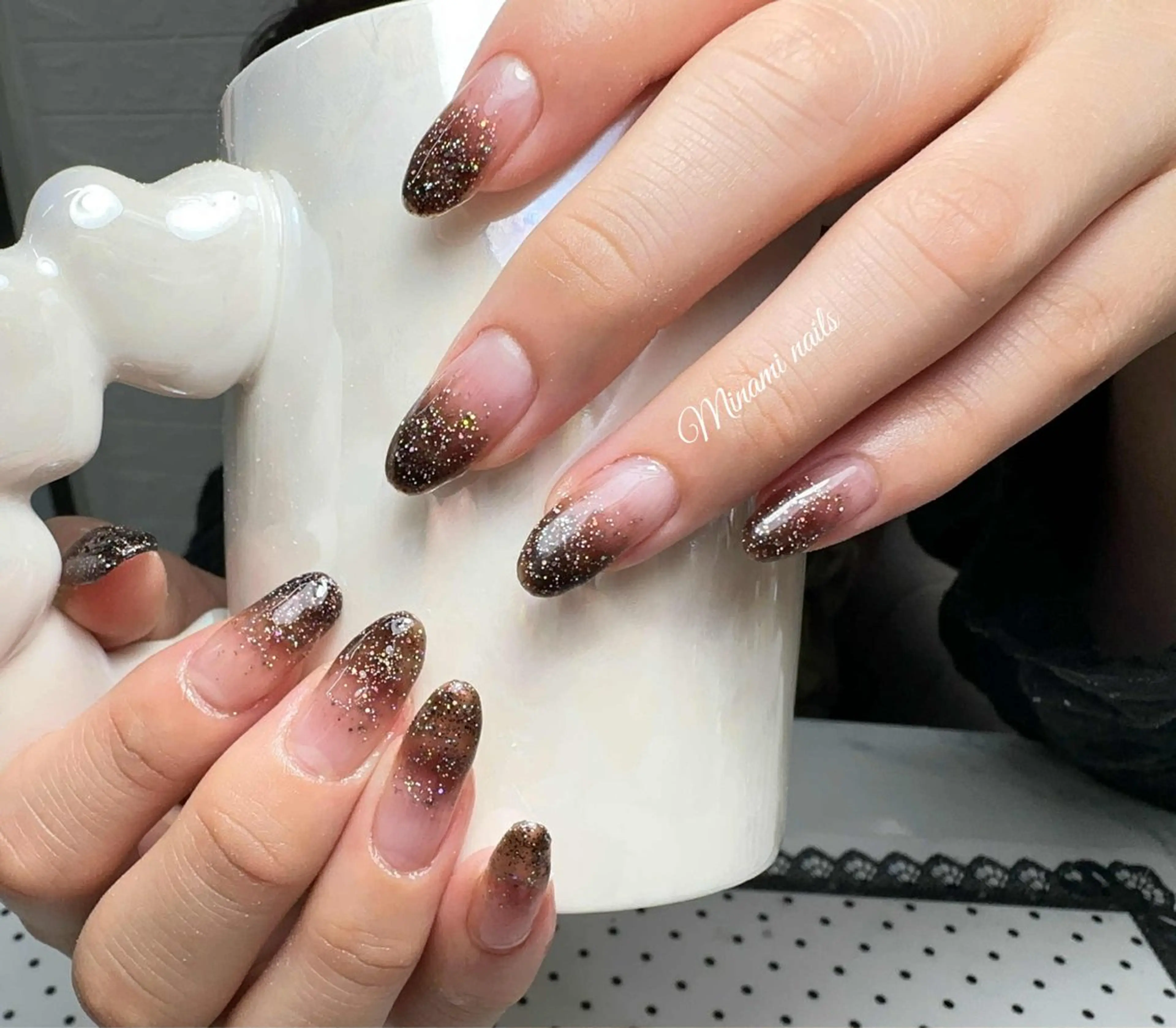 ネイル アートネイル オーロラネイル ガーリー キラキラネイル 韓国ネイル Minami Nailsのネイルデザイン