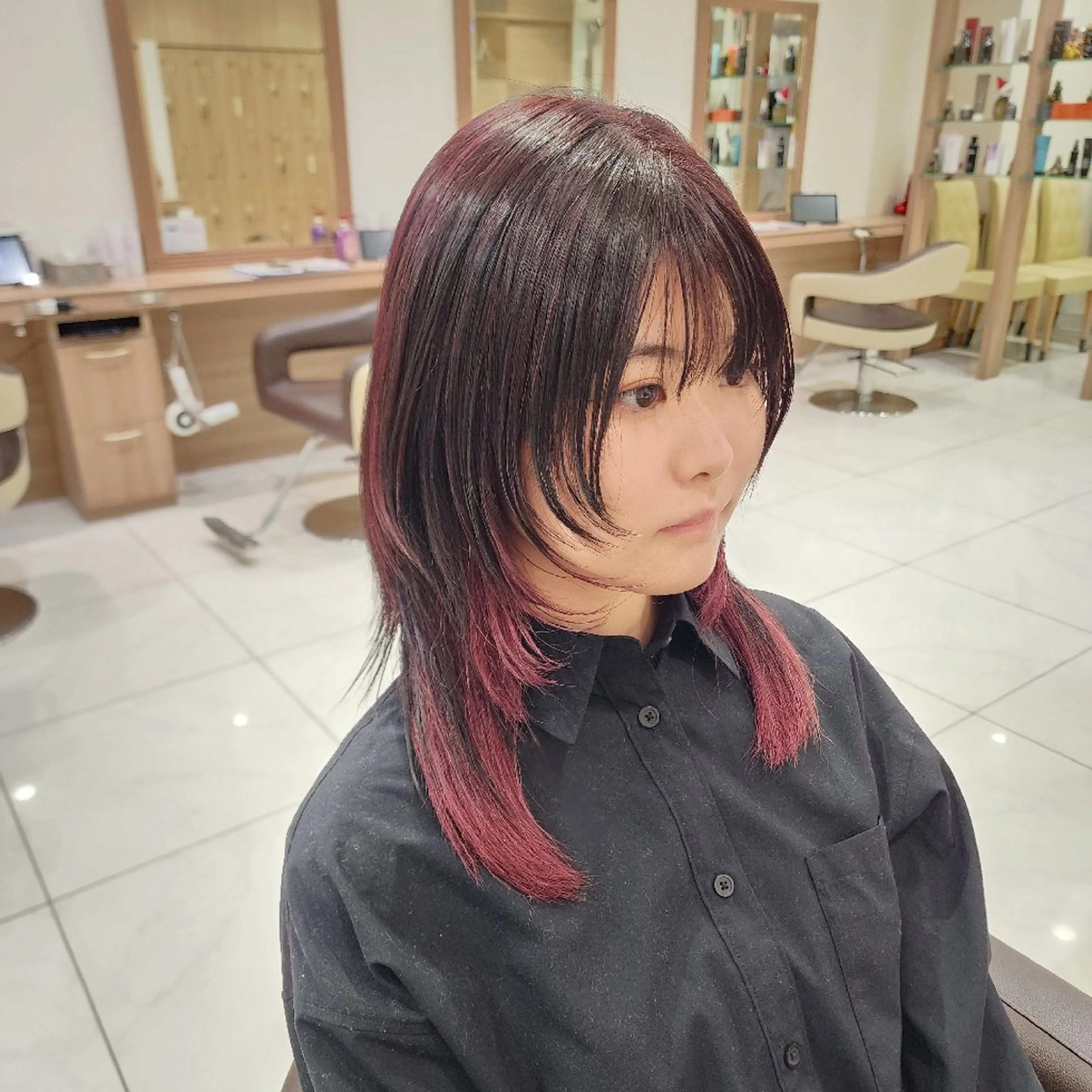 セミロング カラー ブリーチ インナーカラー ピンクカラー 髪質改善 ウルフカット ヘアカラー カラー特化🔥中村 和貴＜Ash津田沼＞のヘアスタイル