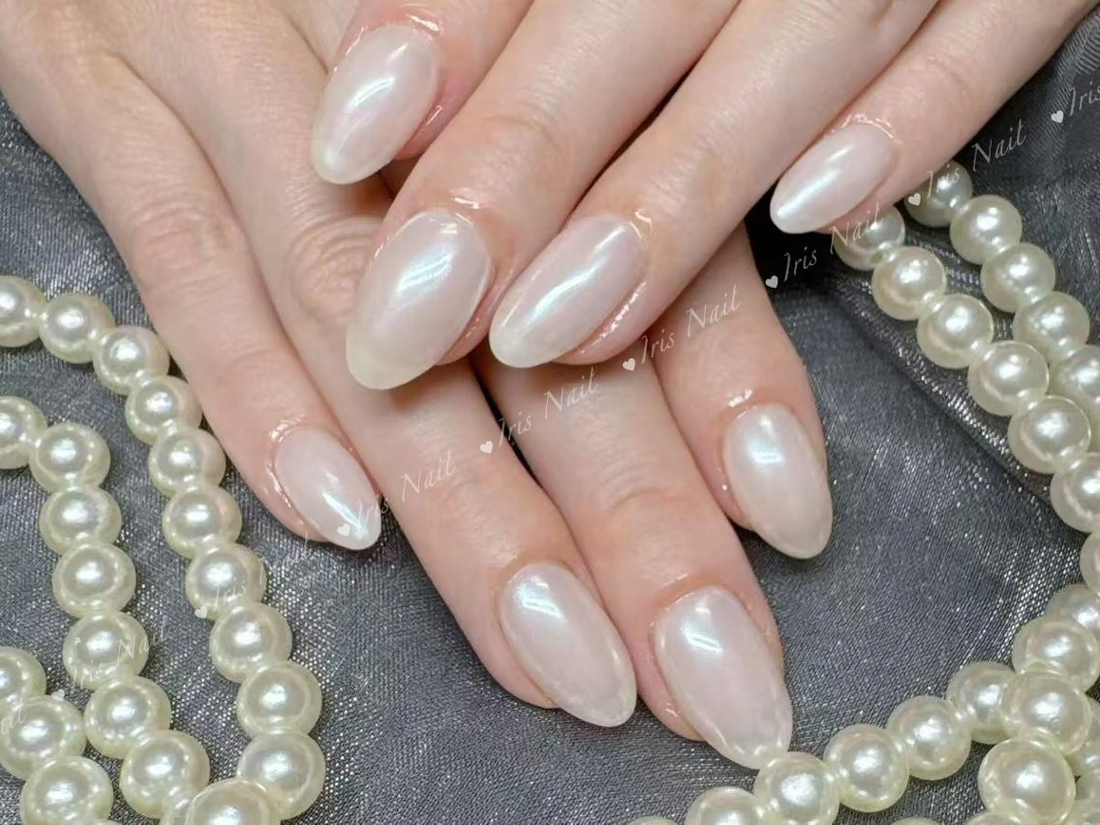 ネイル オーロラネイル ワンカラーネイル 💕藤江 月🌸🍒のネイルデザイン