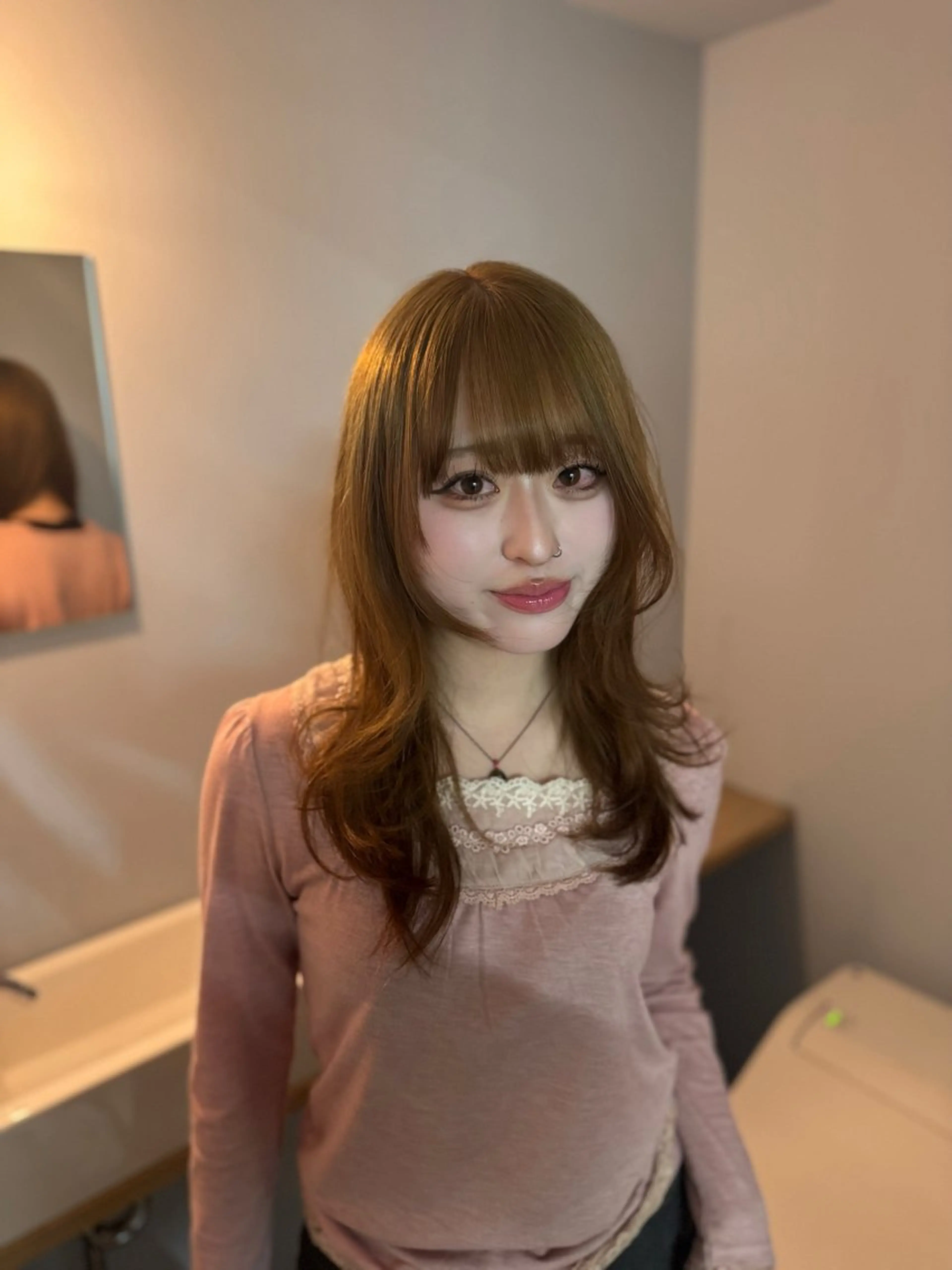 セミロング カラー ヘアカラー ゆうと/ブリーチモデ ル/ストレートモデルのヘアスタイル