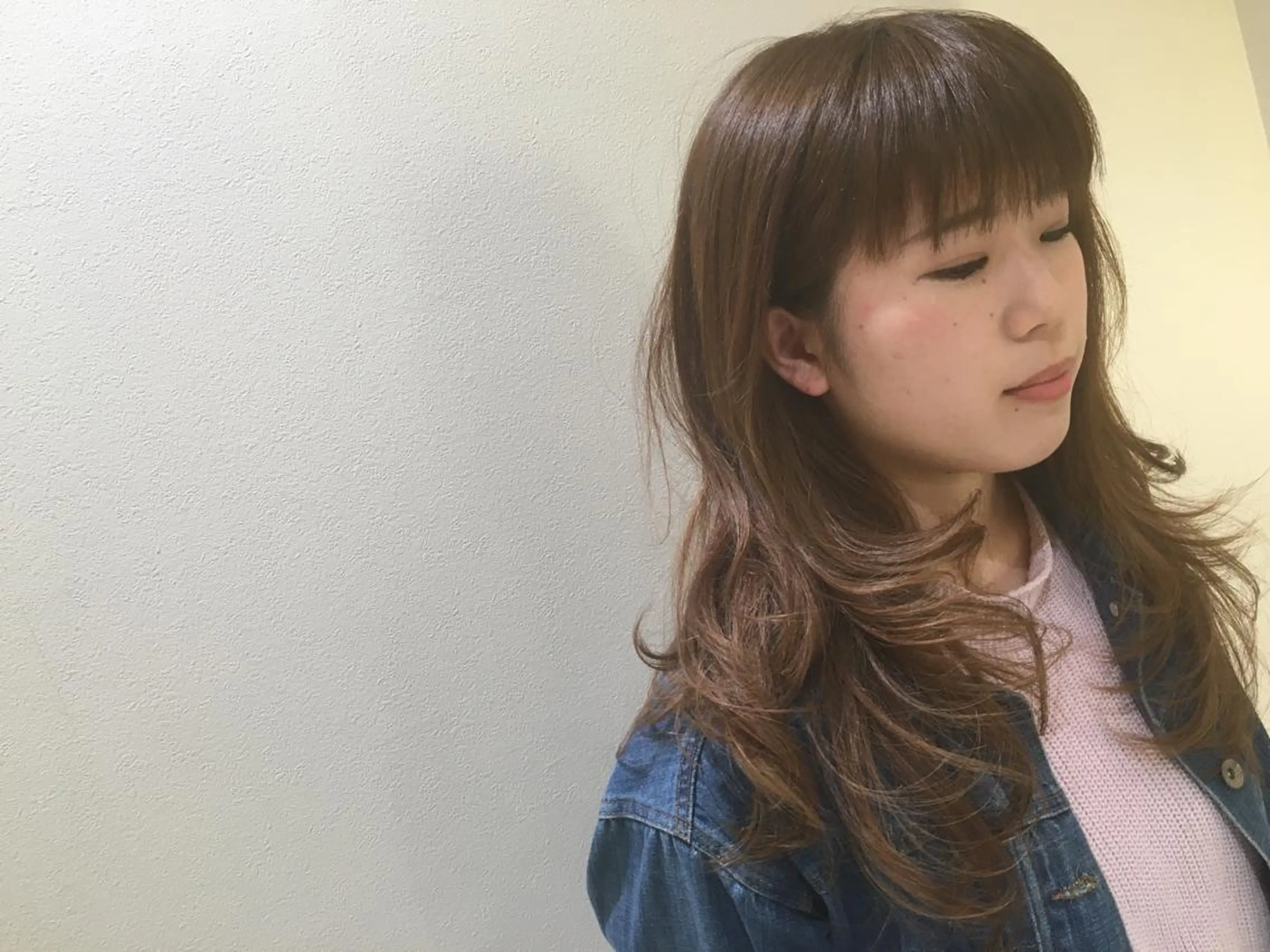 セミロング かねやす ゆなのヘアスタイル